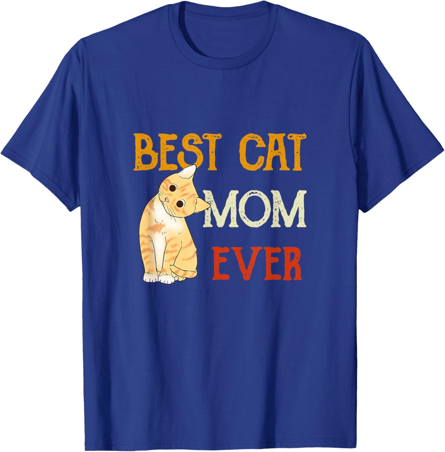 Vintage cat Best cat mom Ever Meow with My cat Funny Kitty T-Shirt - T-Shirt | Royal