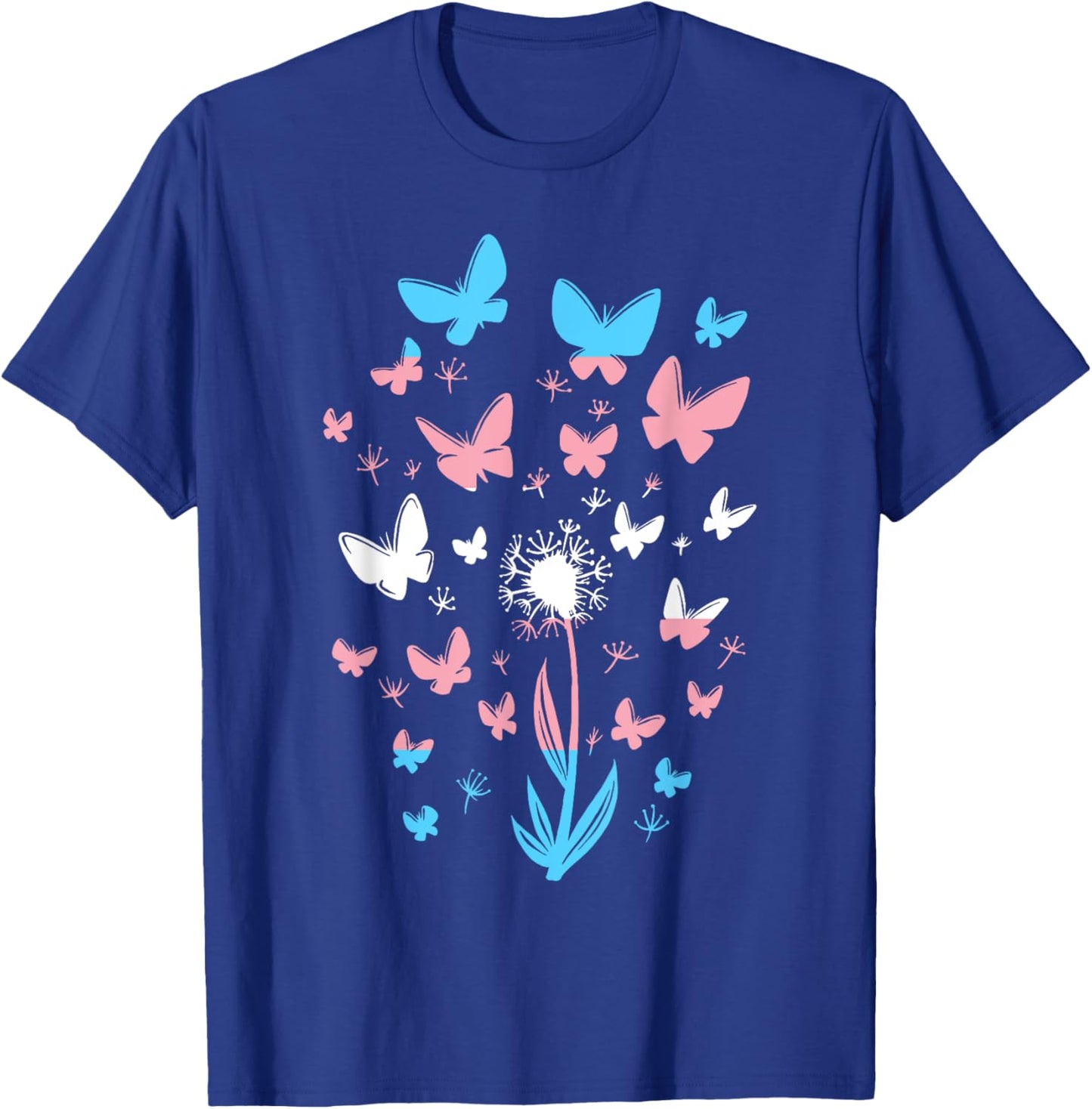Transgender Petals Flowers Butterflies Transsexual Flag T-Shirt - T-Shirt | Royal