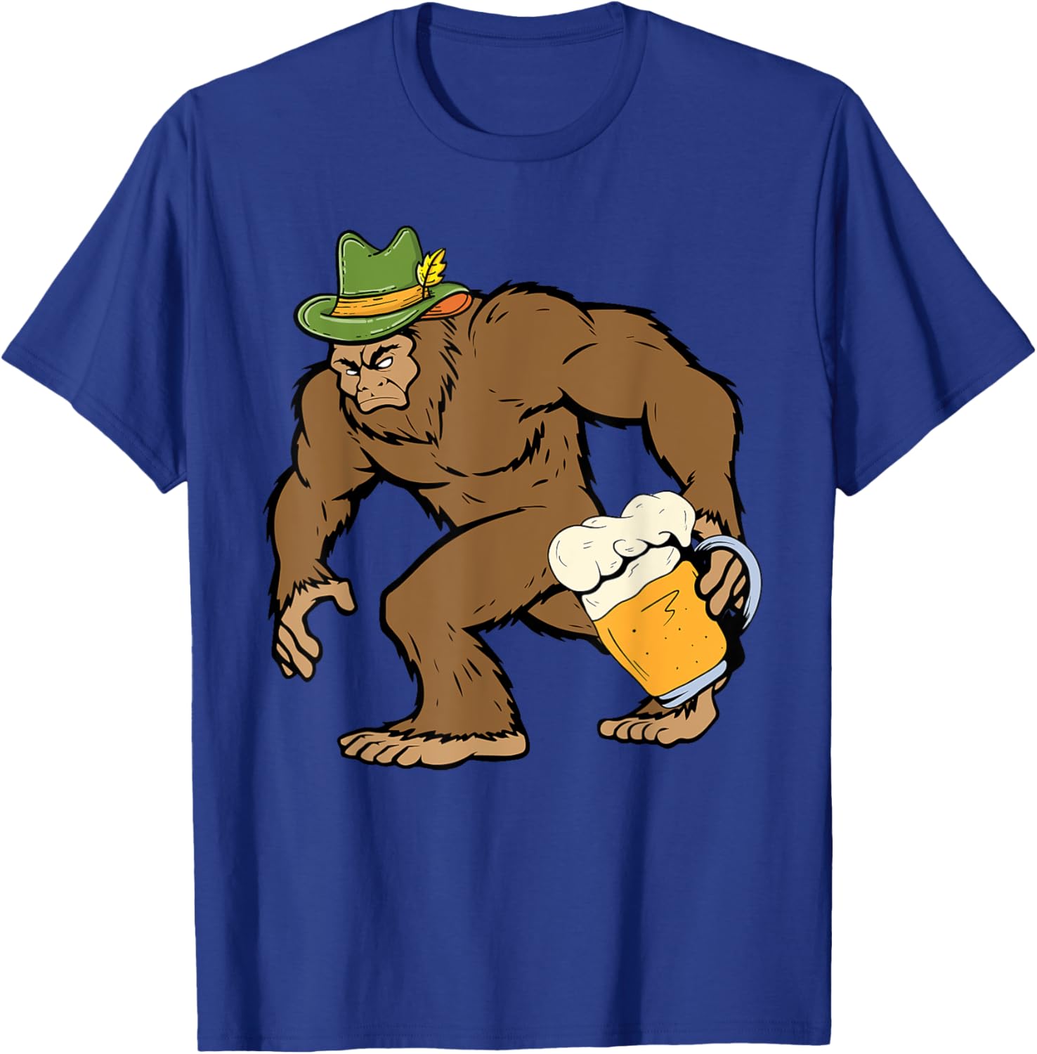 Bigfoot Oktoberfest Funny Sasquatch German Festival T-Shirt - T-Shirt | Royal