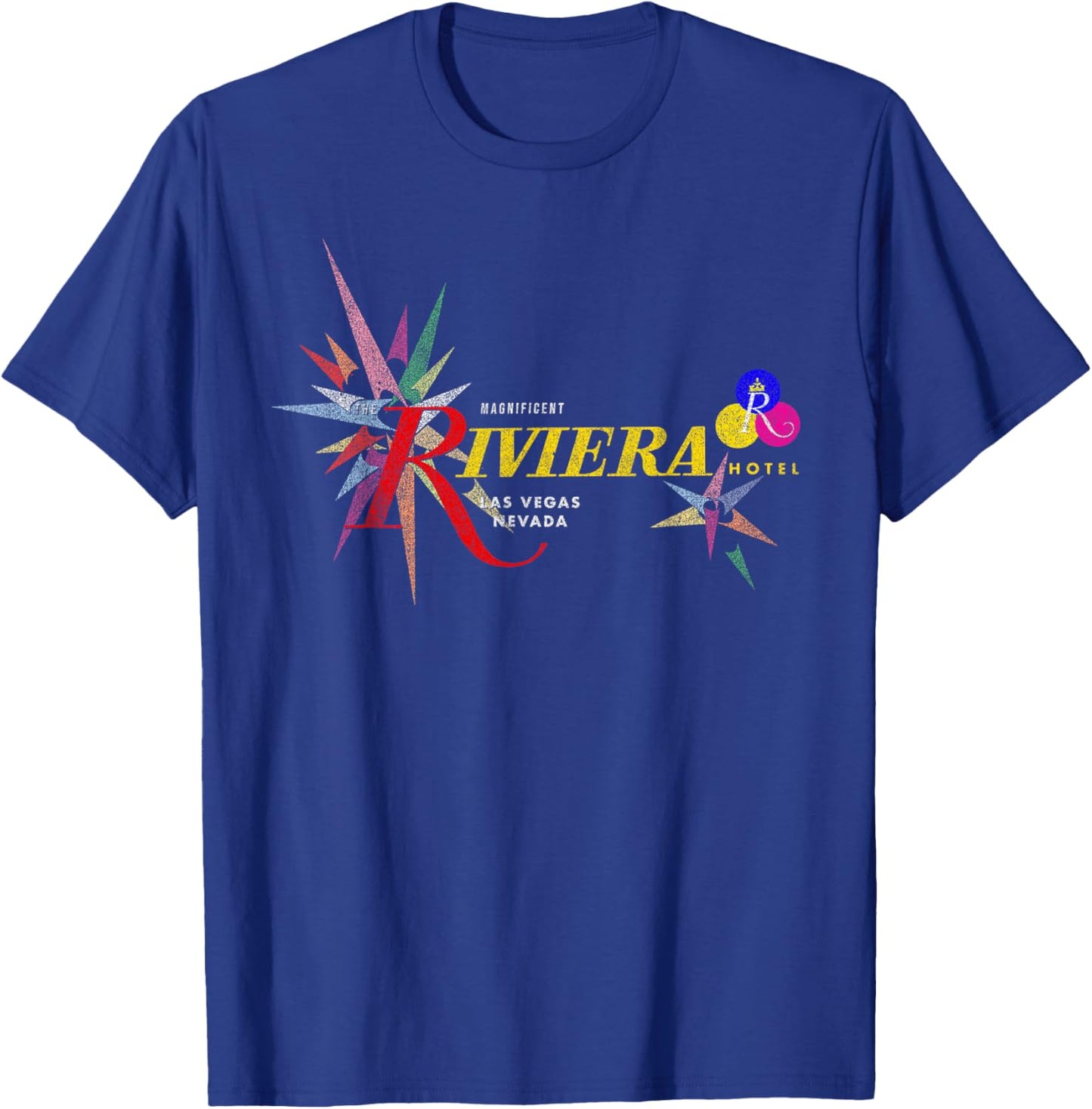 Studio PM71 Vintage Riviera Casino Las Vegas , Men's Black Short Sleeve Classic Fit , Small T-Shirt - T-Shirt | Royal