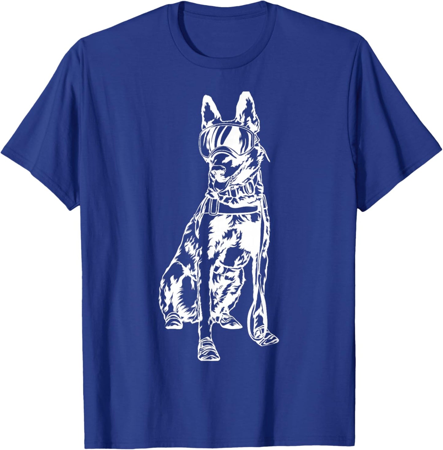 White Tactical Belgian Malinois Police Canine Dog Shirt T-Shirt - T-Shirt | Royal