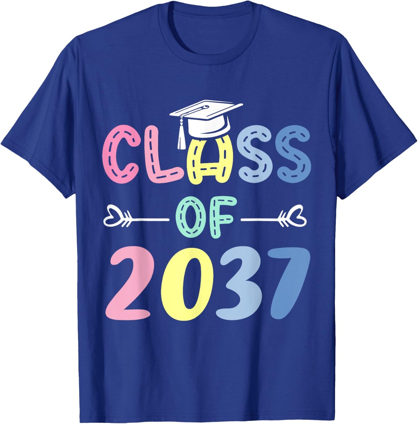 Class of 2037 Grow With Me From Kindergarten To Graduation T-Shirt - T-Shirt | Royal