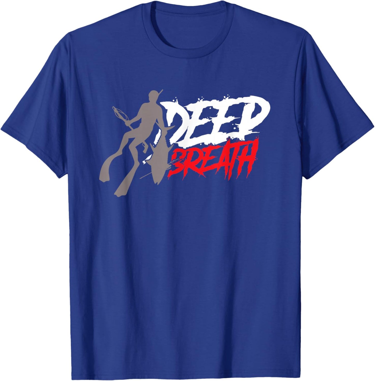 Deep Breath Spearfishing Fishing Freediving Fish Spearfisher T-Shirt - T-Shirt | Royal