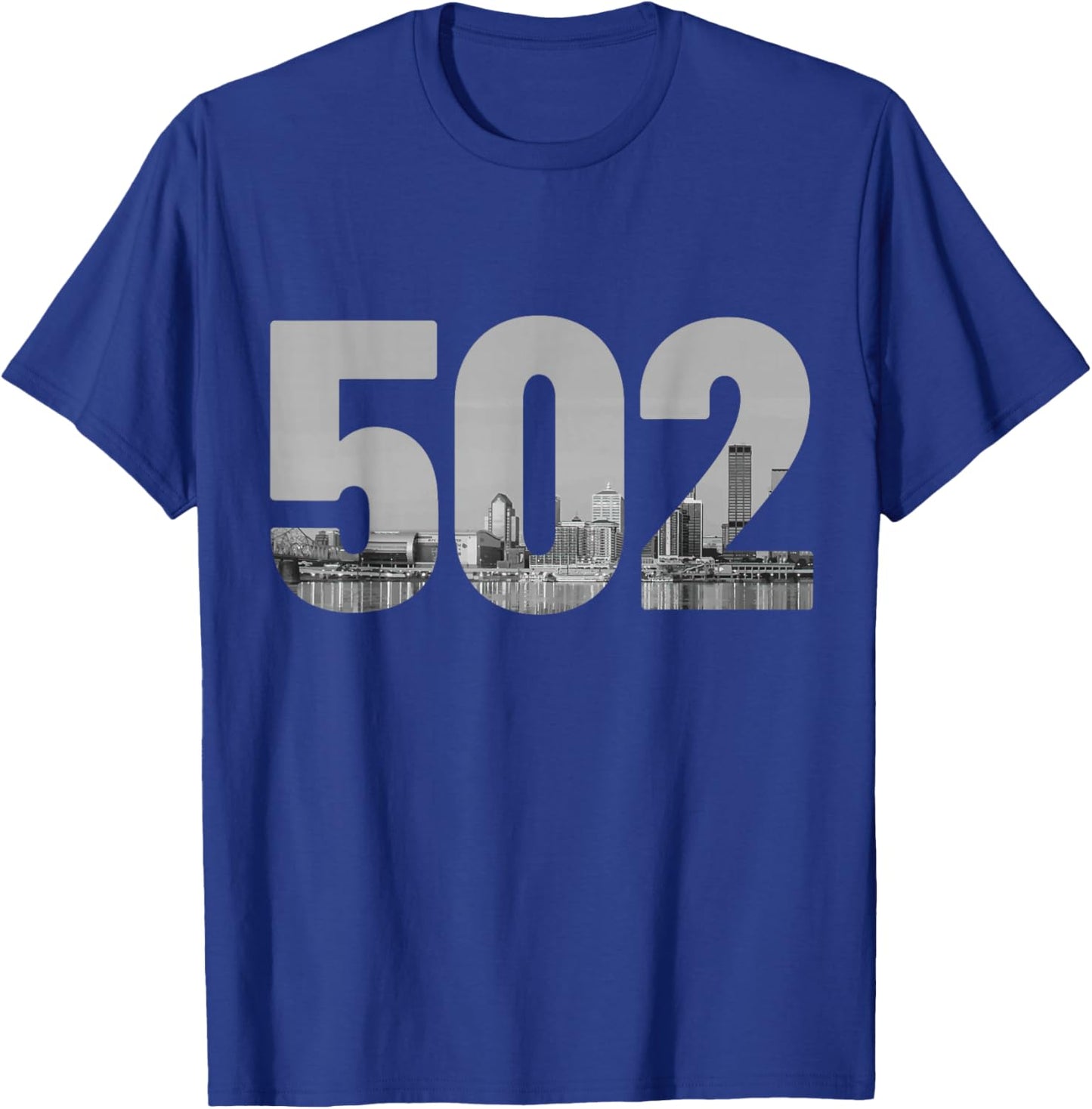 Louisville 502 Area Code Skyline Kentucky Pride Vintage T-Shirt - T-Shirt | Royal