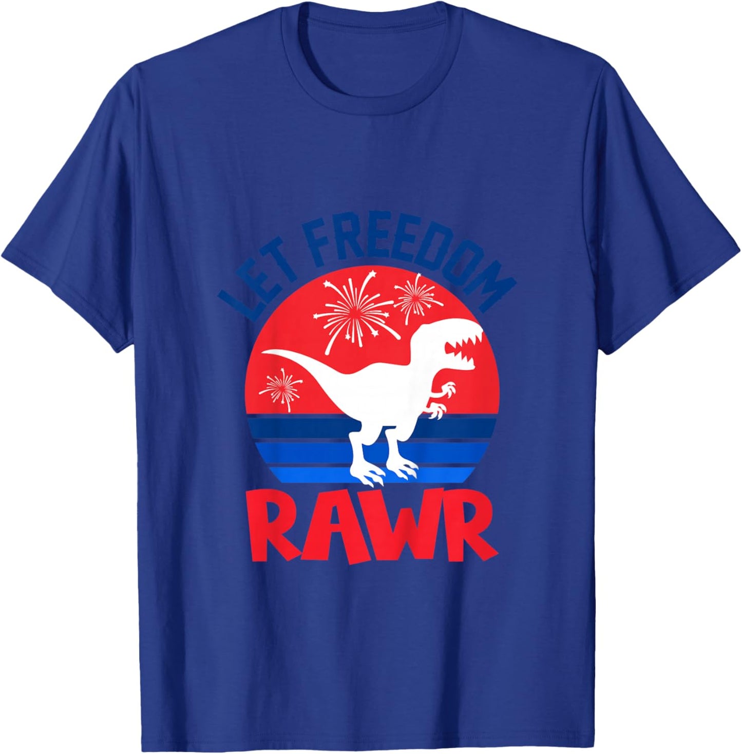 Let Freedom Rawr Cute Dinosaur Dino 4th Of July Baby Toddler T-Shirt - T-Shirt | Royal