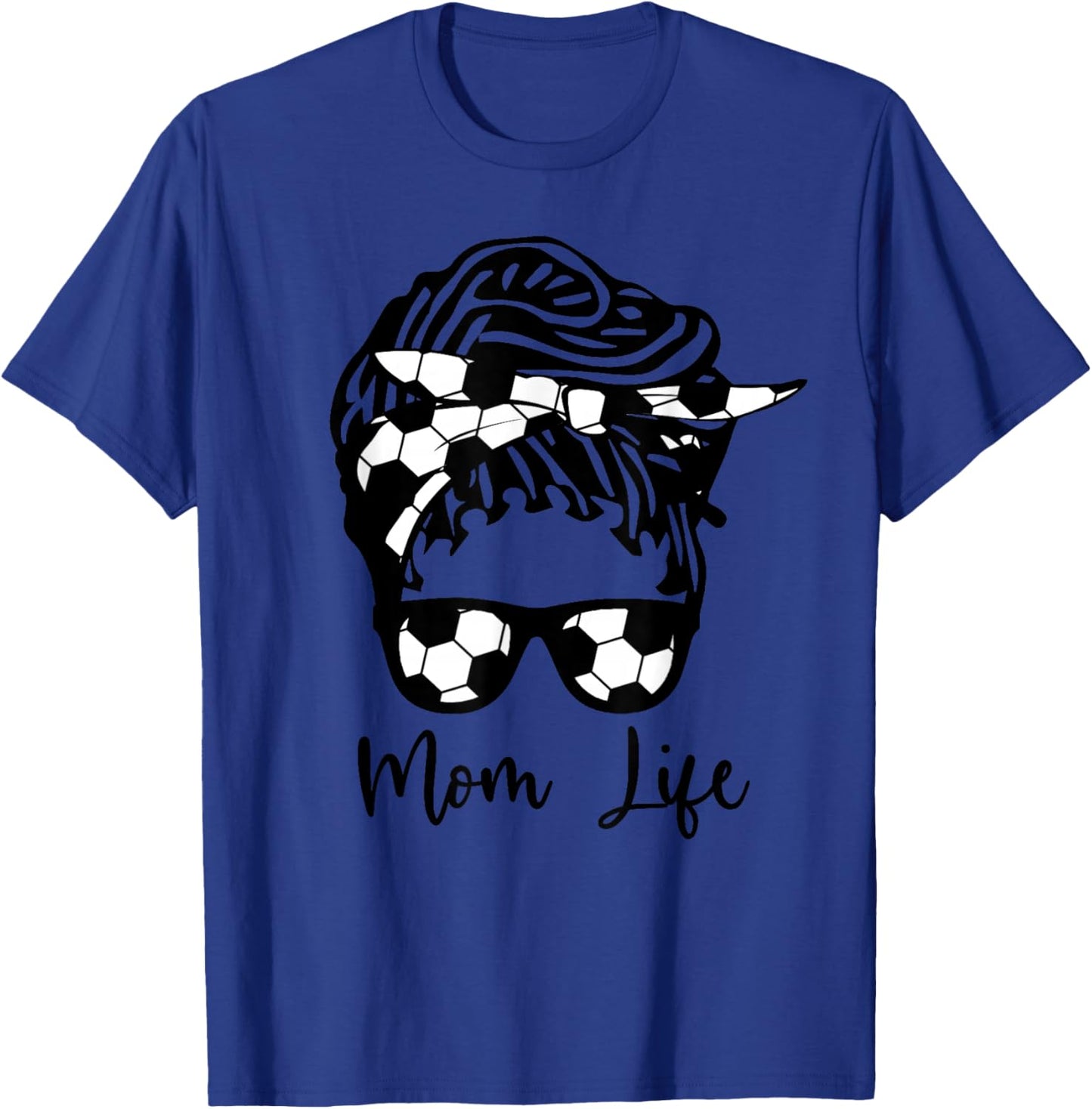Soccer Mom African American Mom Life Messy Bun Locs Hair T-Shirt - T-Shirt | Royal
