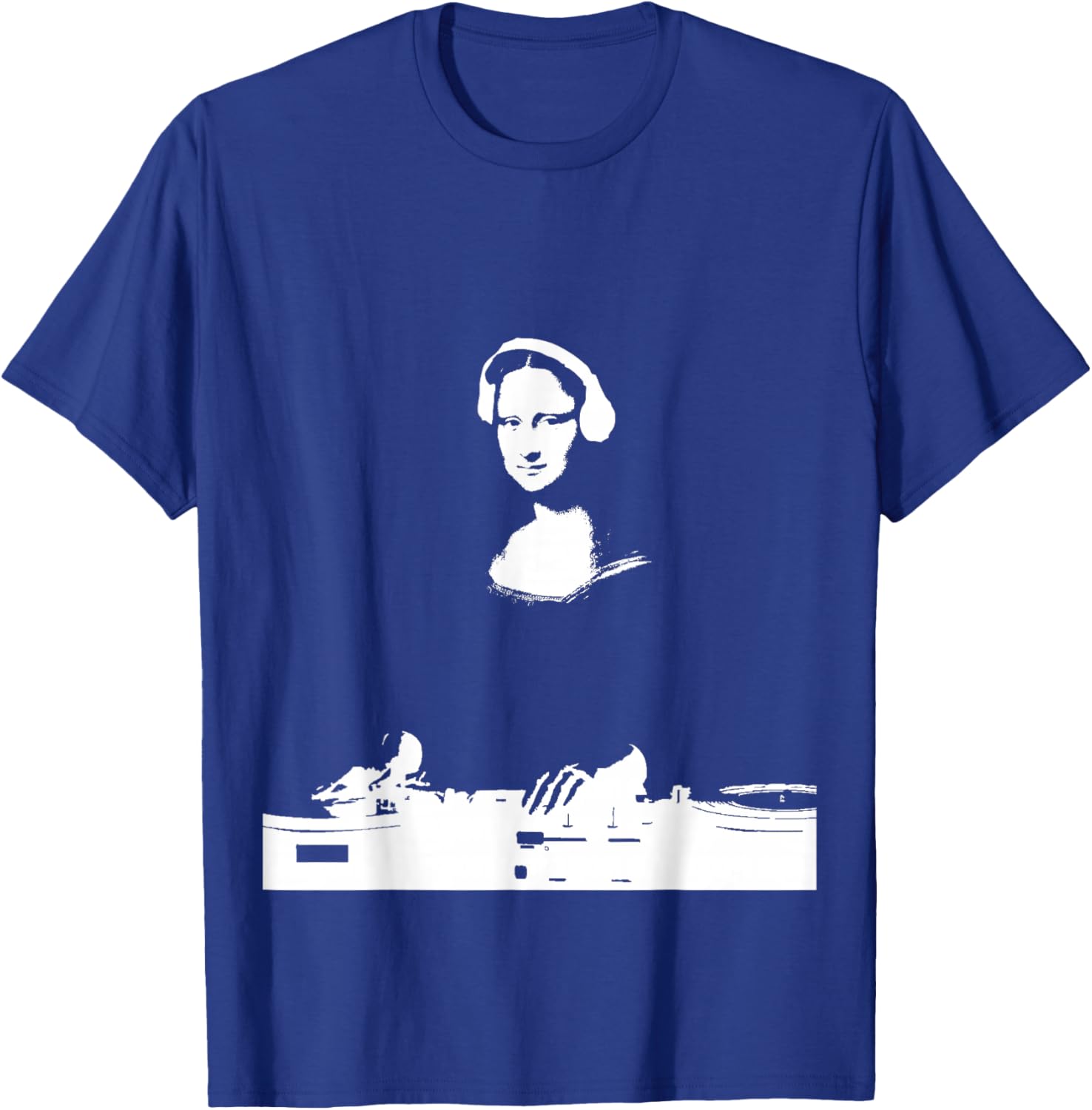 Mona Lisa DJ Art - Funny EDM Techno Rave Music T-Shirt - T-Shirt | Royal