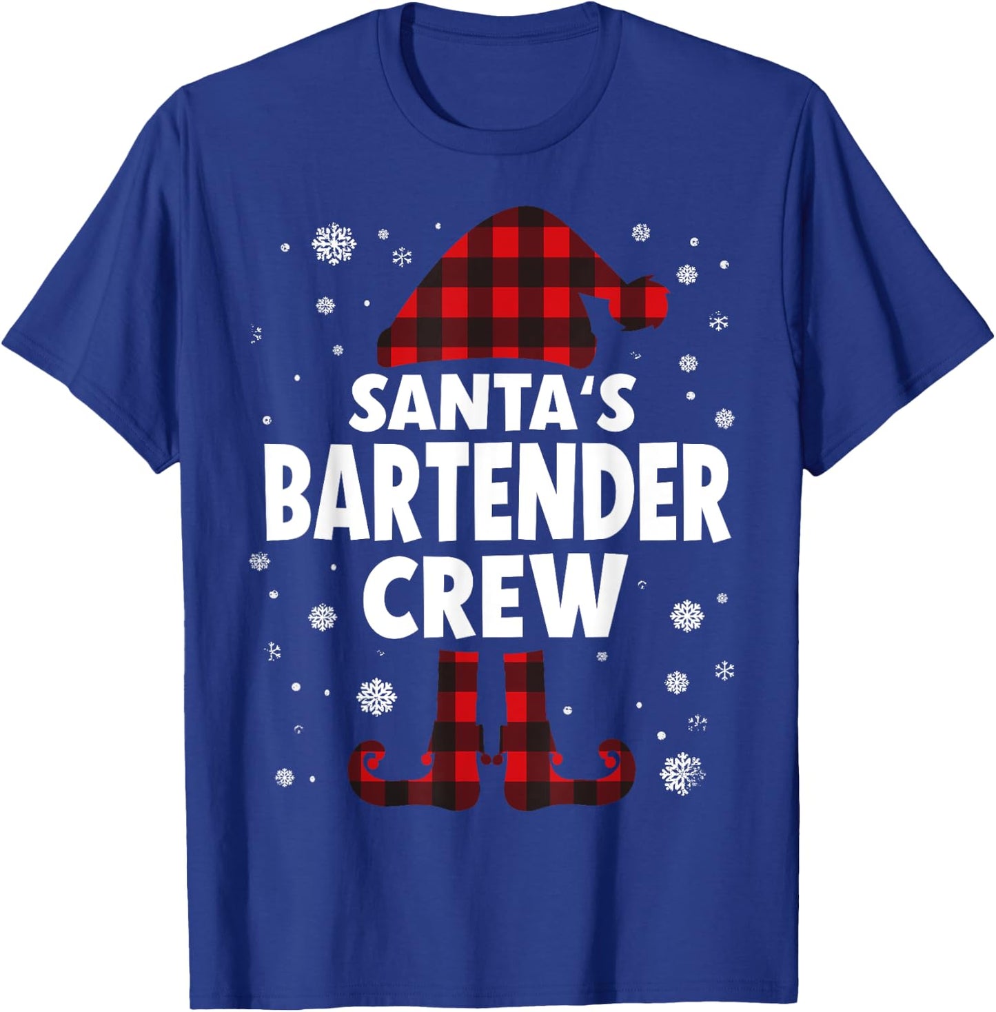 Santa's Bartender Crew Christmas T-Shirt - T-Shirt | Royal