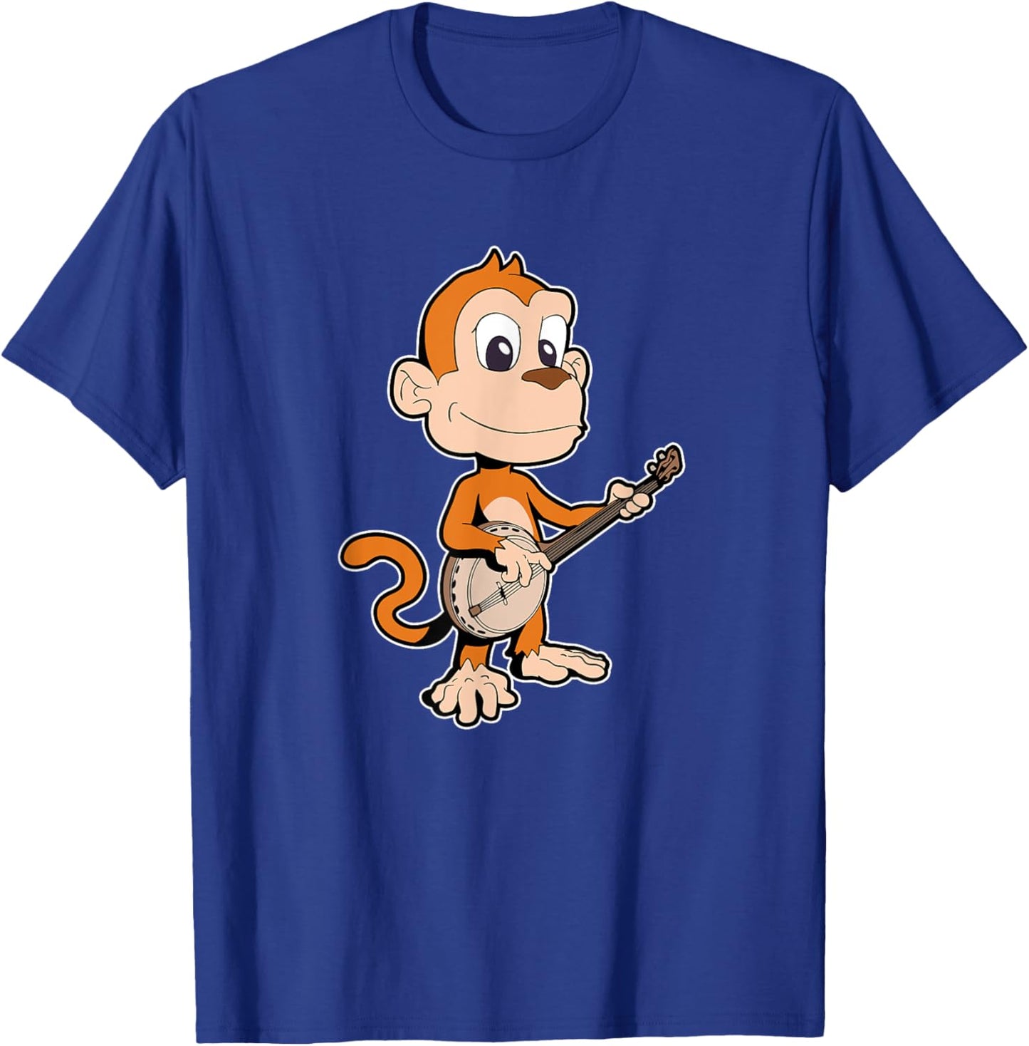 Comic monkey playing banjo T-Shirt - T-Shirt | Royal