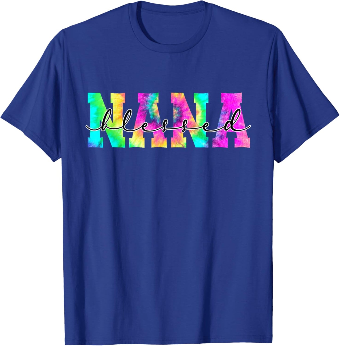 Thankful Blessed To Be Nana Tie Dye Thanksgiving T-Shirt - T-Shirt | Royal