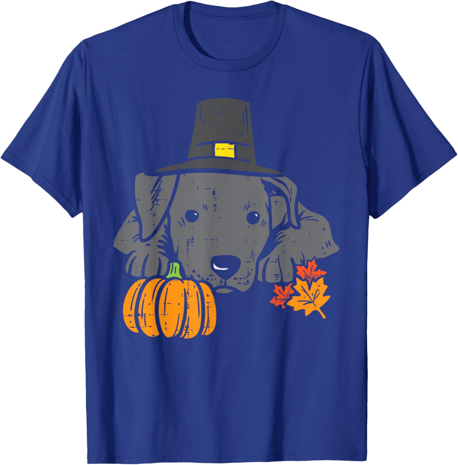 Pitbull Pumpkin Leaf Thanksgiving Halloween Fall Pittie Dog T-Shirt - T-Shirt | Royal