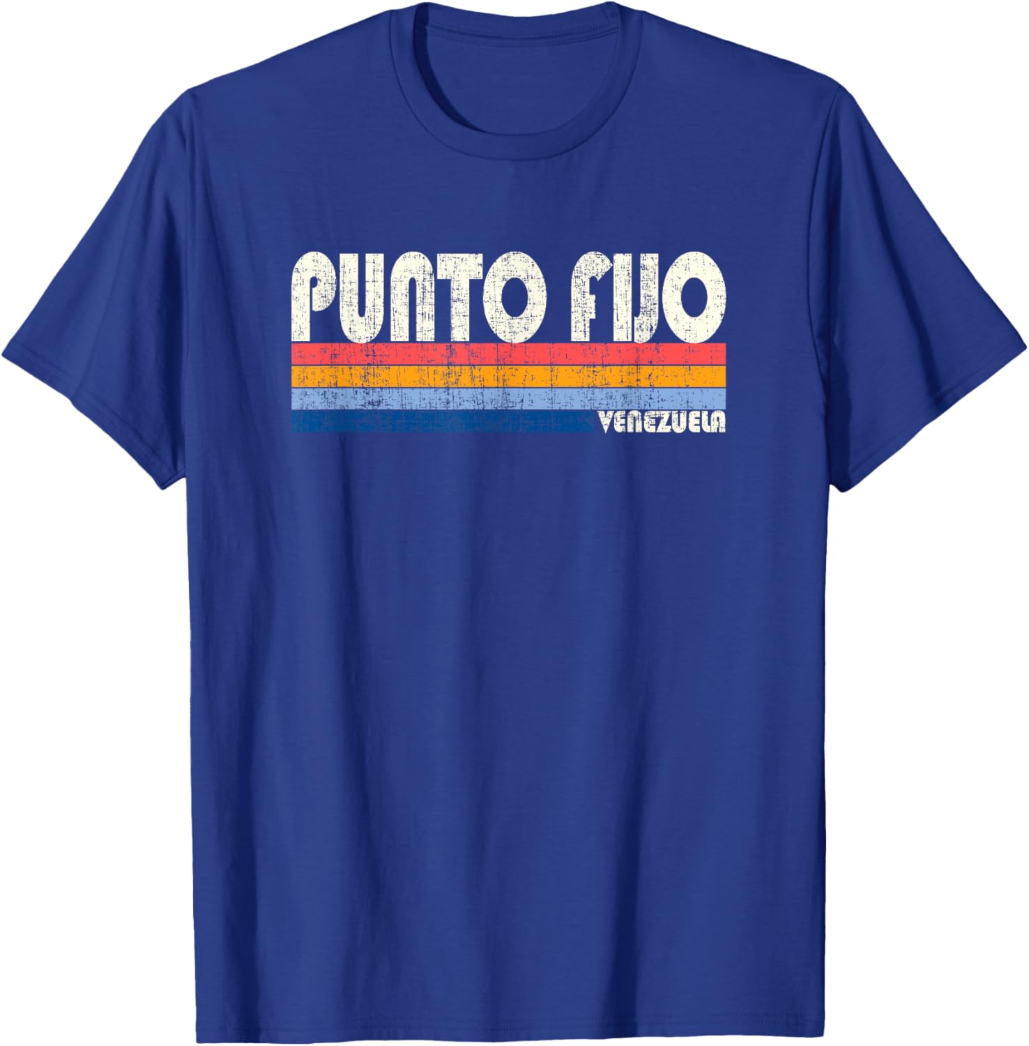 Retro Vintage 70s 80s Style Punto Fijo, Venezuela T-Shirt - T-Shirt | Royal