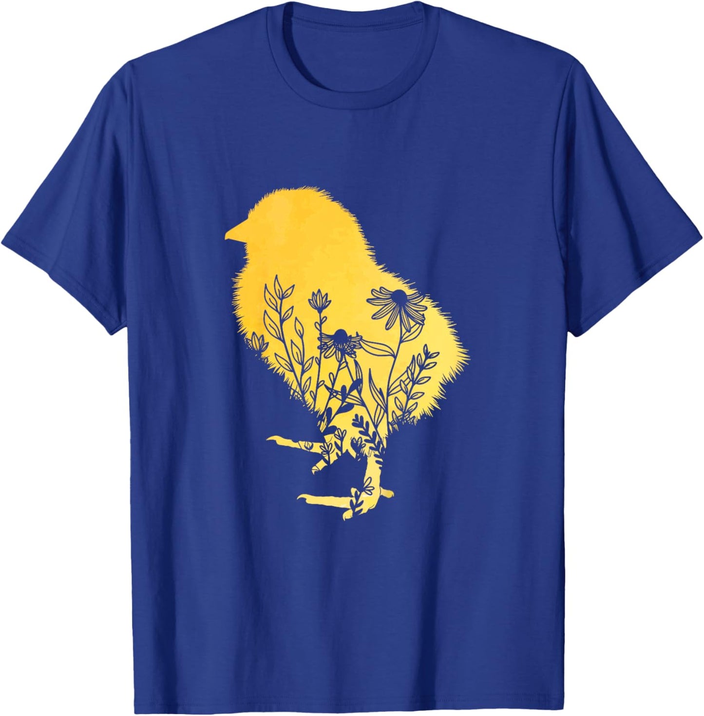 Kids Girls Chick Floral Toddler Easter Baby Chicken Cute Flower T-Shirt - T-Shirt | Royal
