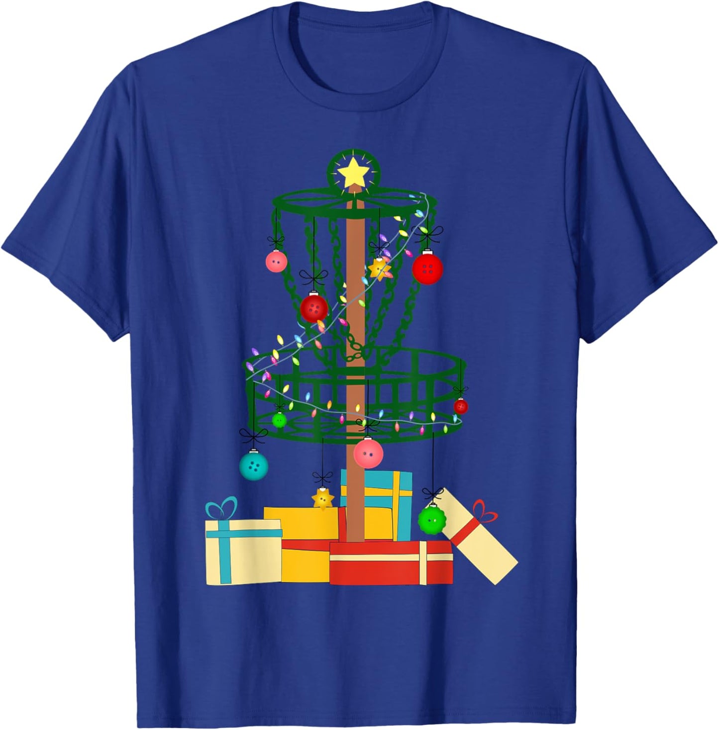 Disc Golf Christmas Tree T-Shirt - T-Shirt | Royal