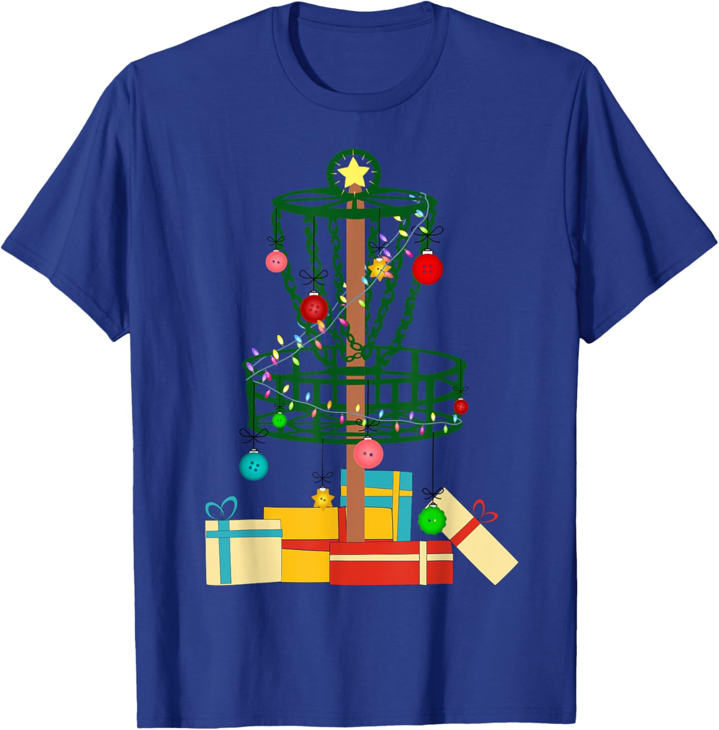 Disc Golf Christmas Tree T-Shirt - T-Shirt | Royal