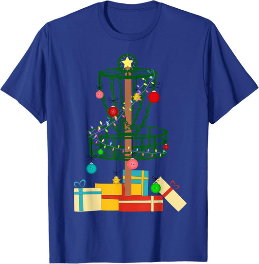 Disc Golf Christmas Tree T-Shirt - T-Shirt | Royal
