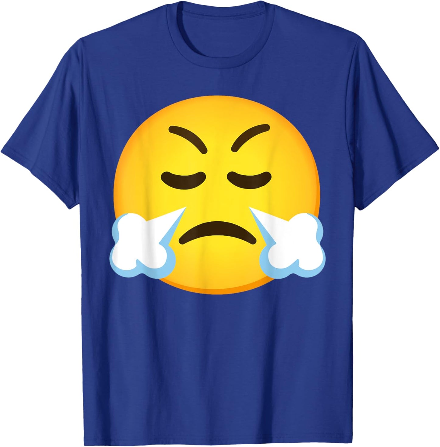 Emoticon Face with Steam From Nose T-Shirt - T-Shirt | Royal