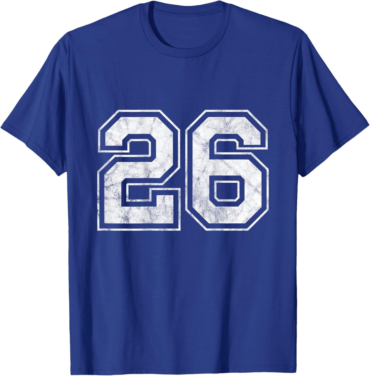 Big Numbers, Large Varsity Style Number Gifts Number 26 on the Back - -Adults & Kids - Black - Small - Short Sleeve - Sports - Basketball T-Shirt - T-Shirt | Royal