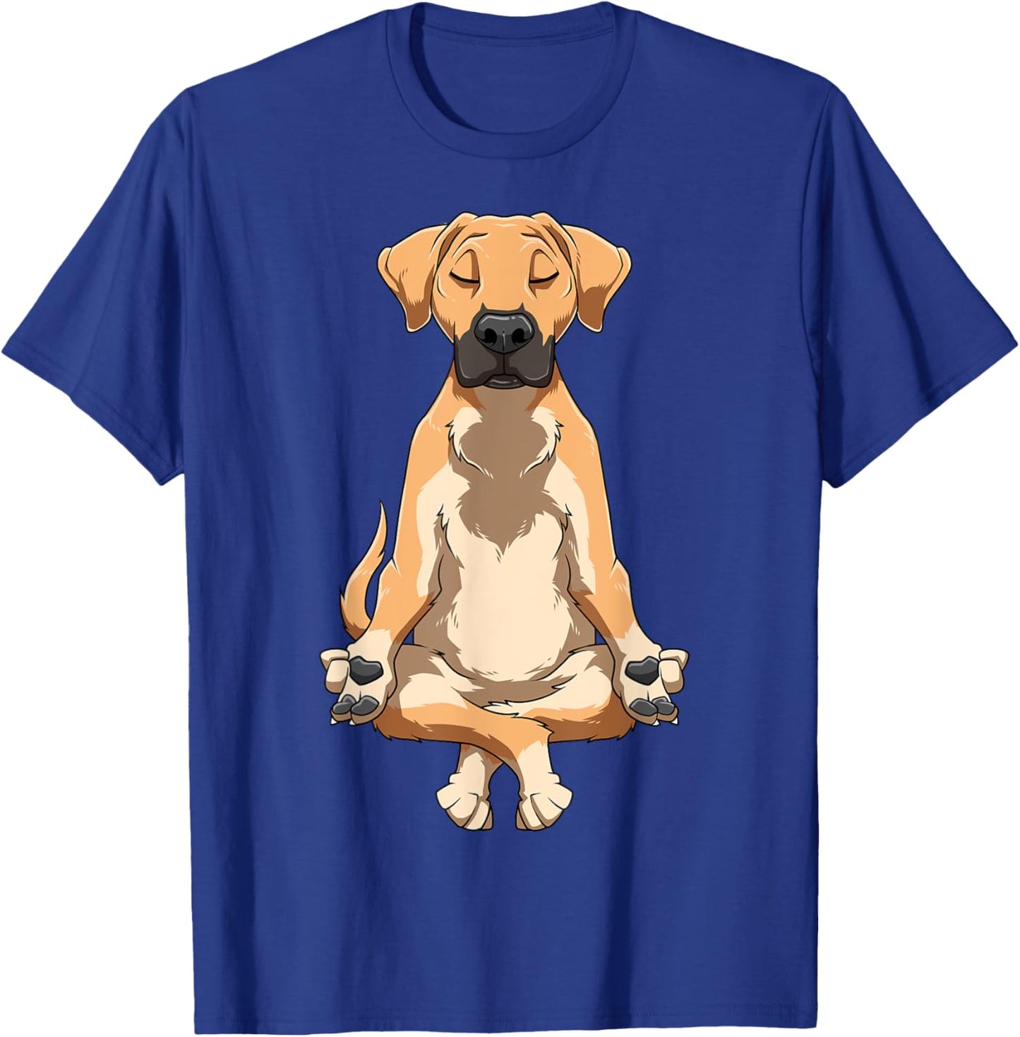 Black Mouth Cur Dog Yoga Funny Meditating Cur Dog Yoga T-Shirt - T-Shirt | Royal
