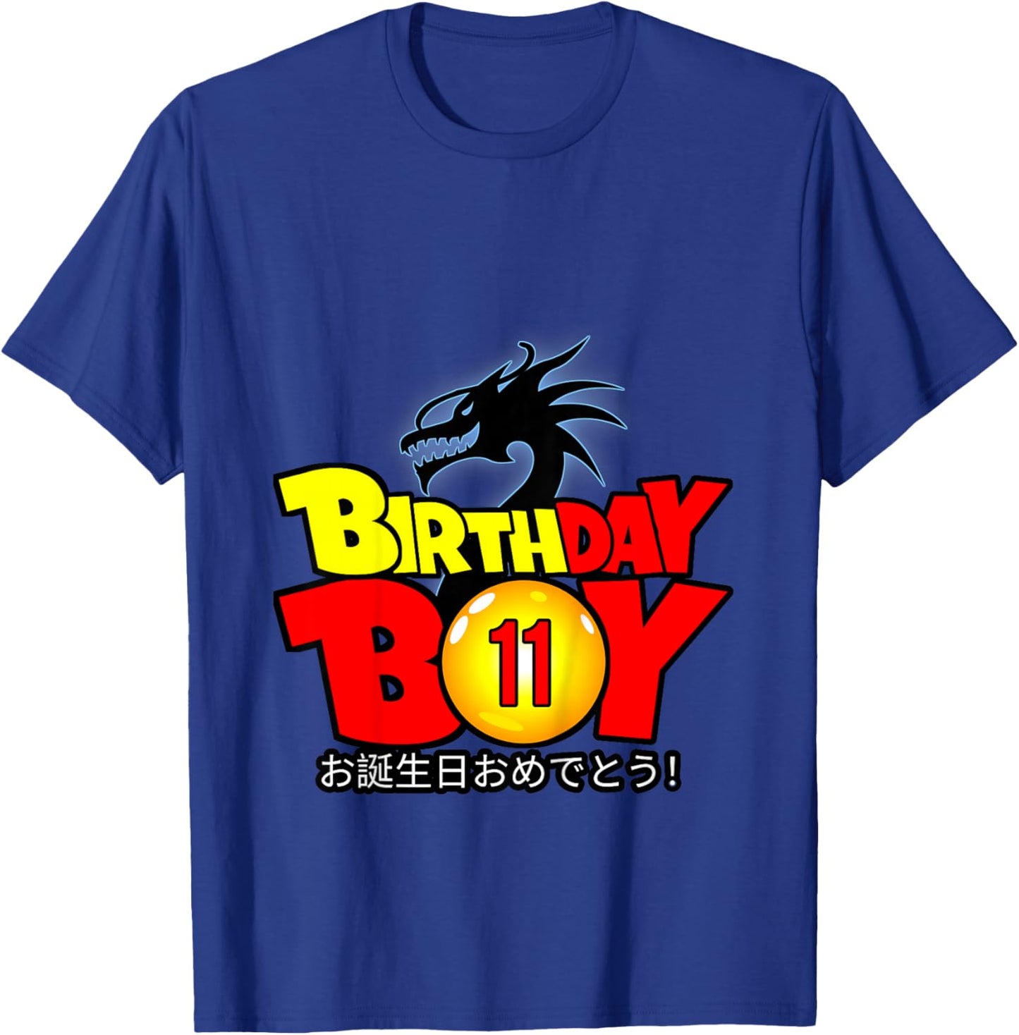 Kids 11 Year Old 11th Dragon Anime Style Birthday Gift Boys T-Shirt - T-Shirt | Royal