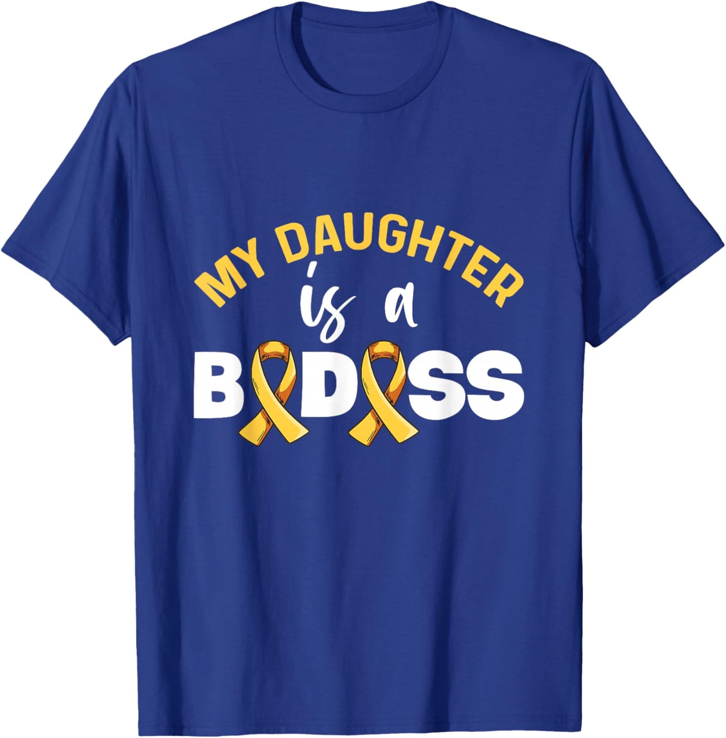 Childhood Cancer Awareness Design for a Dad of a Warrior T-Shirt - T-Shirt | Royal