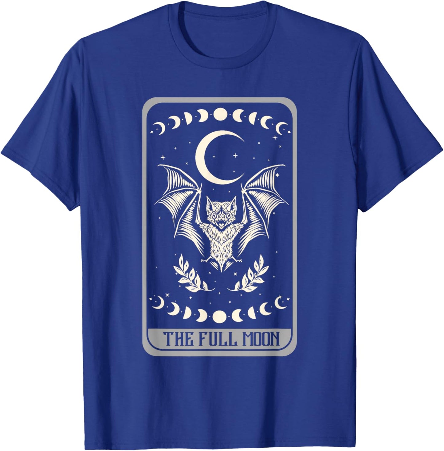 Tarot Card Shirt The Full Moon Bat Moon Phase Occult Pagan T-Shirt - T-Shirt | Royal