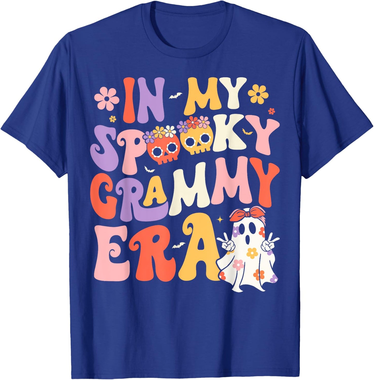 In My Spooky Grammy Era Groovy Ghost Halloween Grandma T-Shirt - T-Shirt | Royal