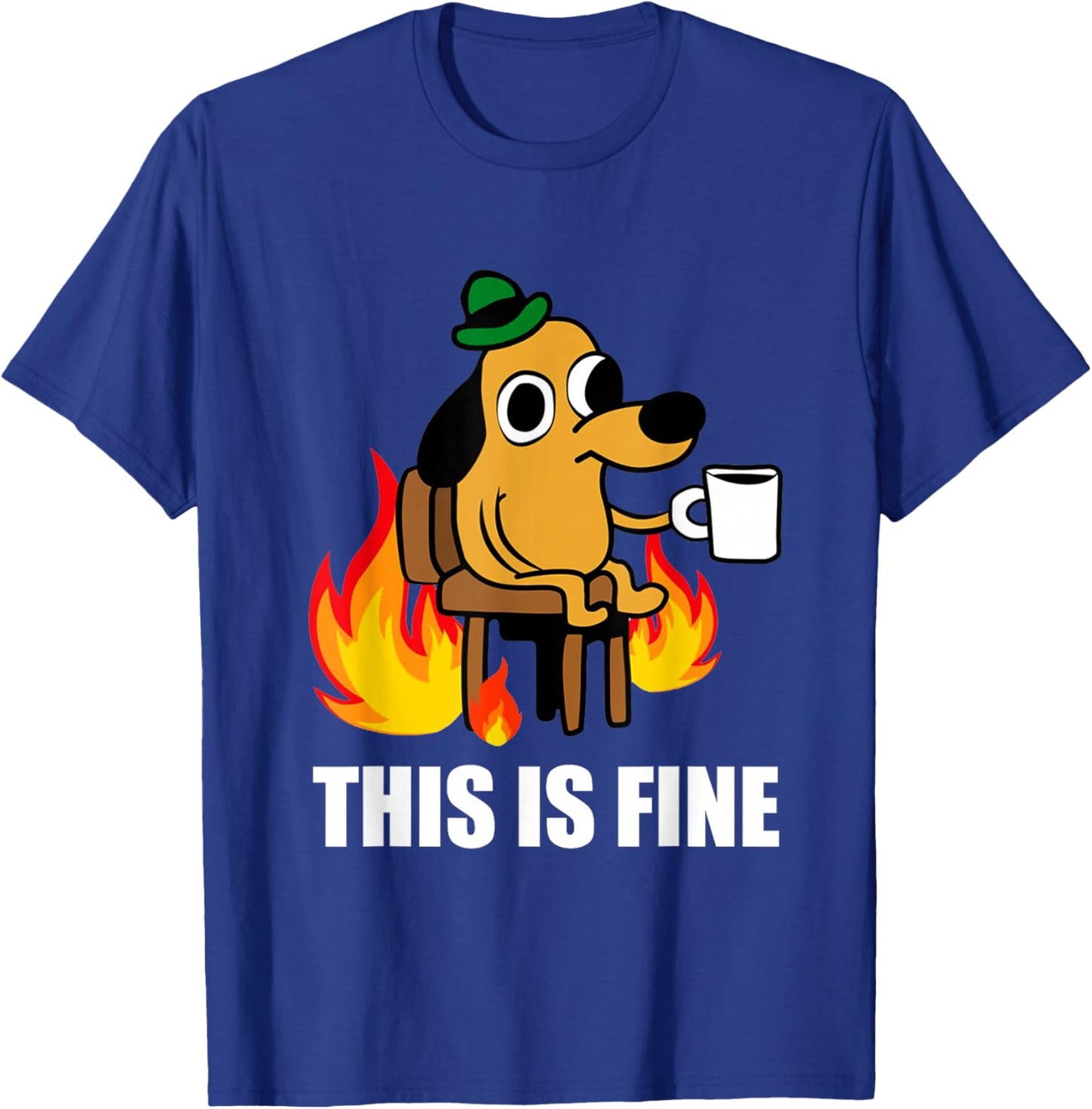 This is Fine Dog Internet Meme Burning San Francisco T-Shirt - T-Shirt | Royal