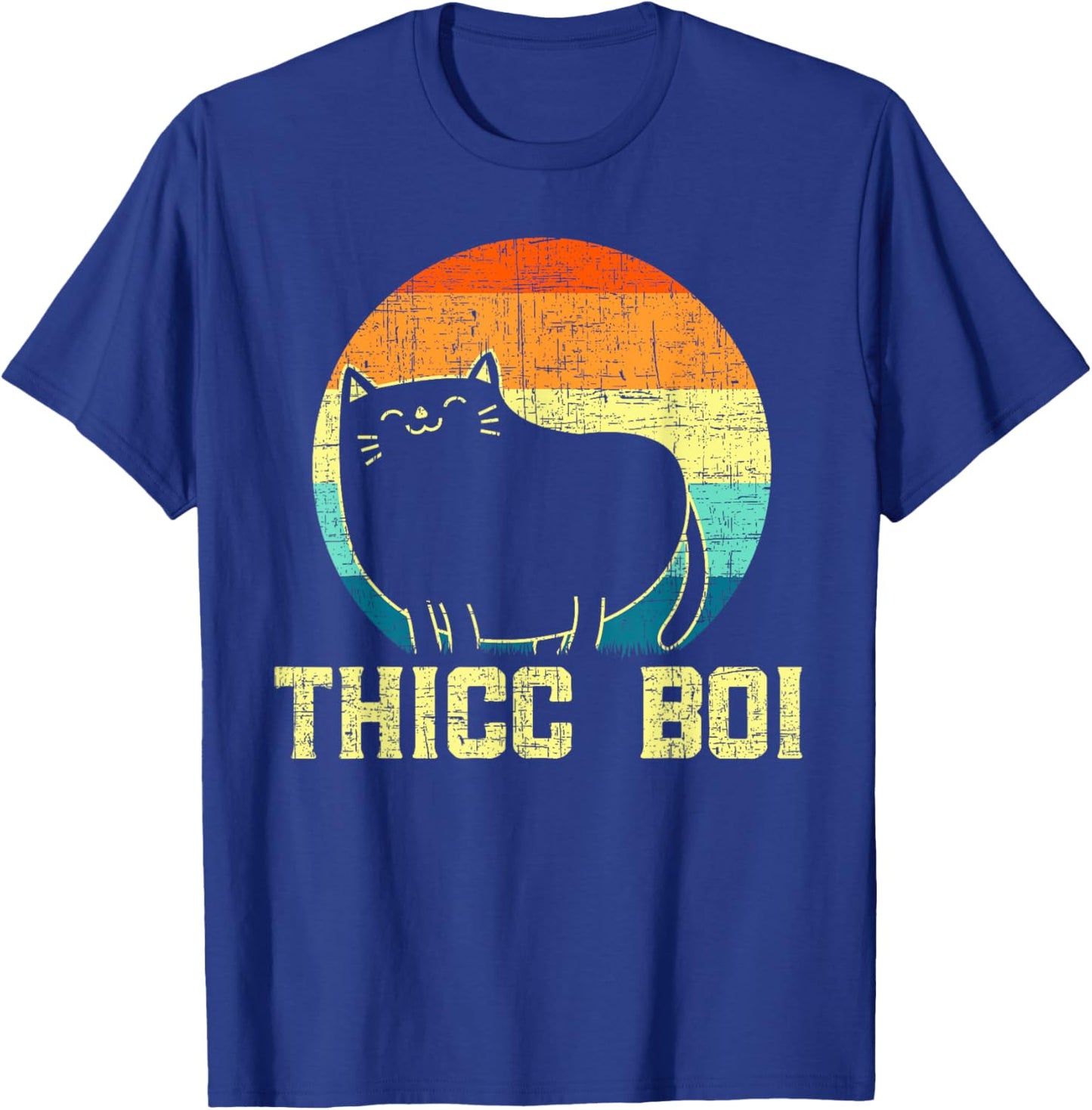 Thicc Boi Chonk Cat Meme Fat Kitty Kitten Lover Overweight Men Women T-Shirt - T-Shirt | Royal