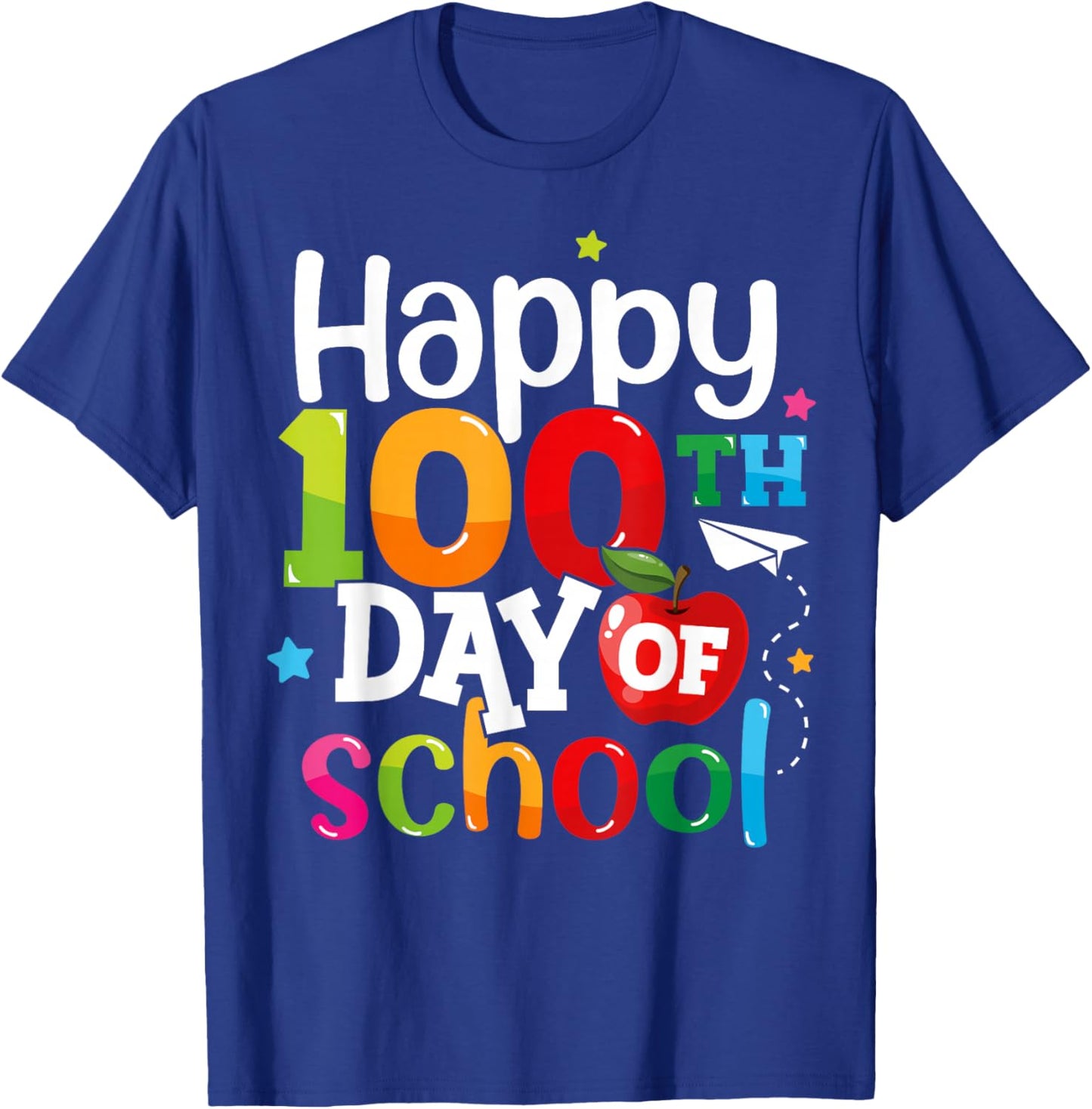 100 Days of School Teachers Kids Girls Boys Happy 100th Day T-Shirt - T-Shirt | Royal