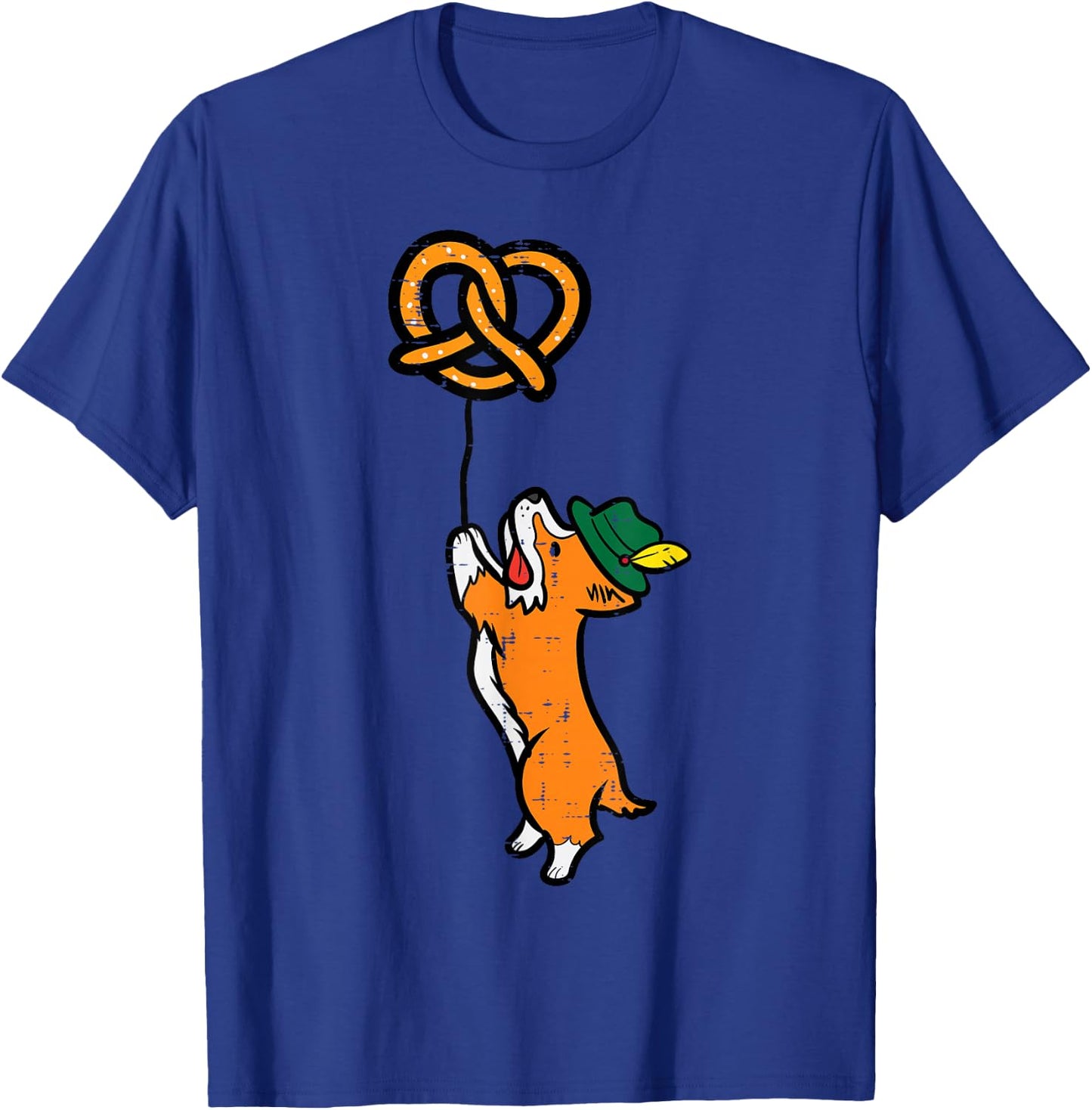 Oktoberfest Dog Corgi Pretzel German Bavarian Kids Women Men T-Shirt - T-Shirt | Royal