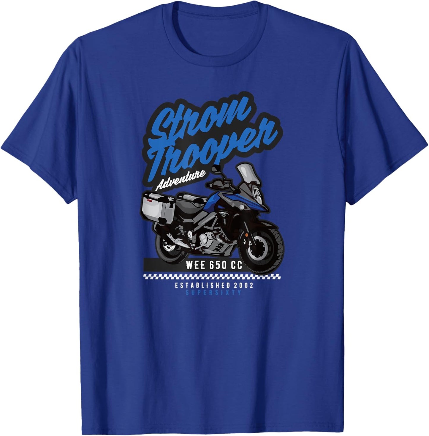 Strom Trooper Adventure Wee 650 Motorcycle Ride Design T-Shirt - T-Shirt | Royal