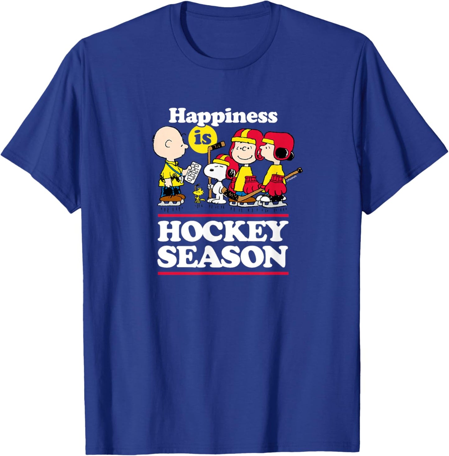 Peanuts - Happiness is Hockey Season T-Shirt - T-Shirt | Royal