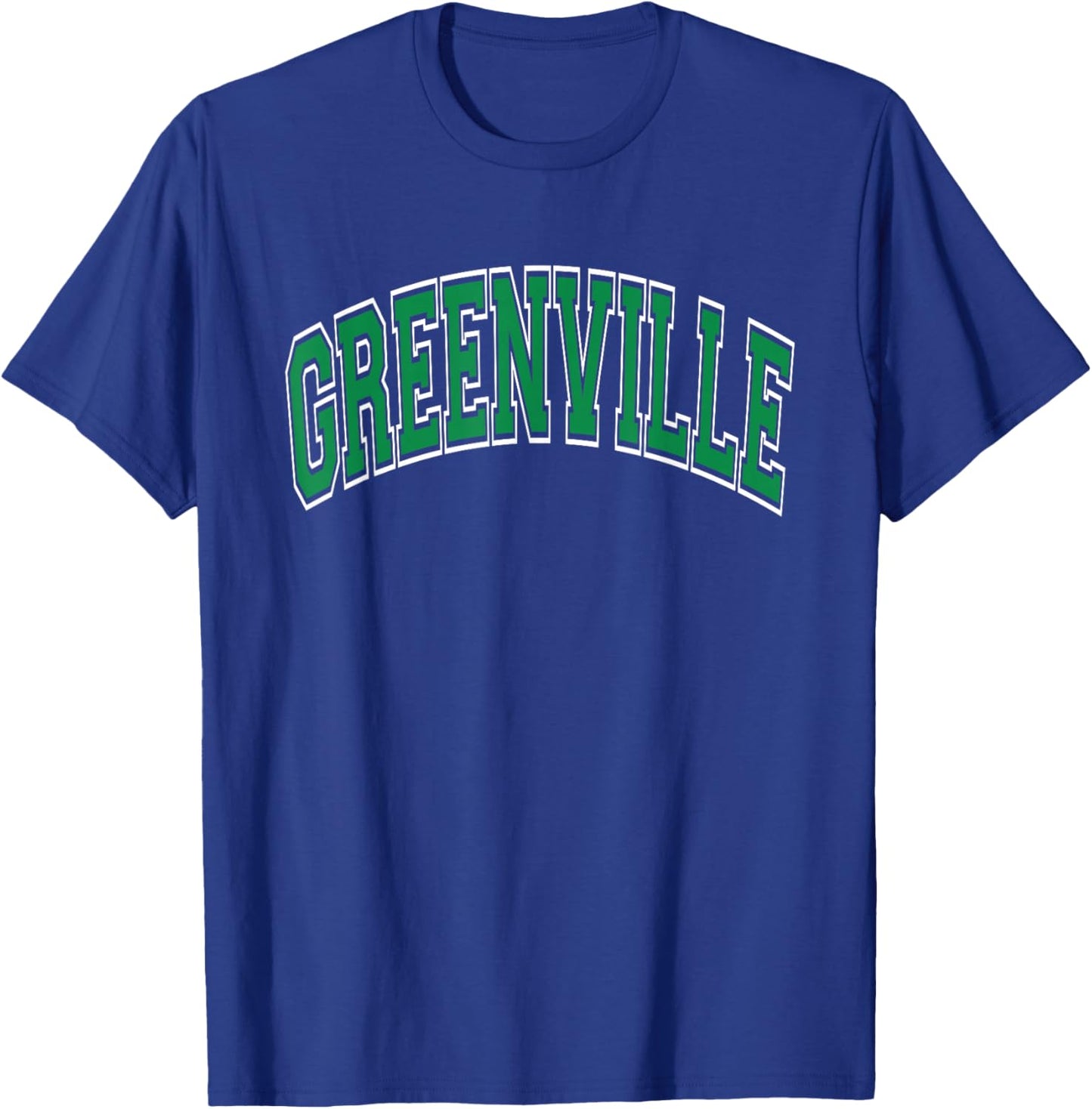 Greenville Arched Green Text T-Shirt - T-Shirt | Royal
