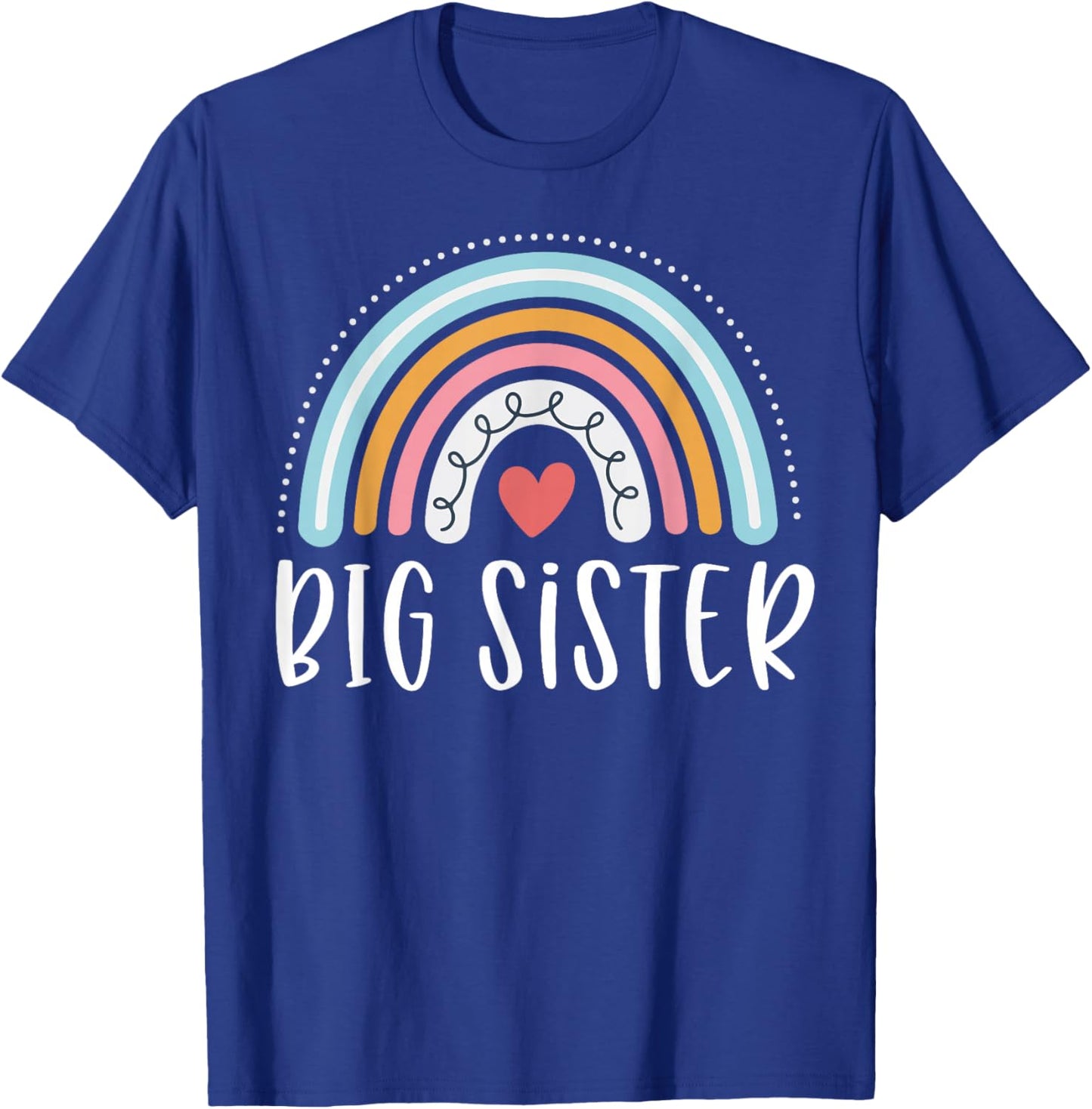 Big Sister Gifts Sibling Family Rainbow Graphic T-Shirt - T-Shirt | Royal