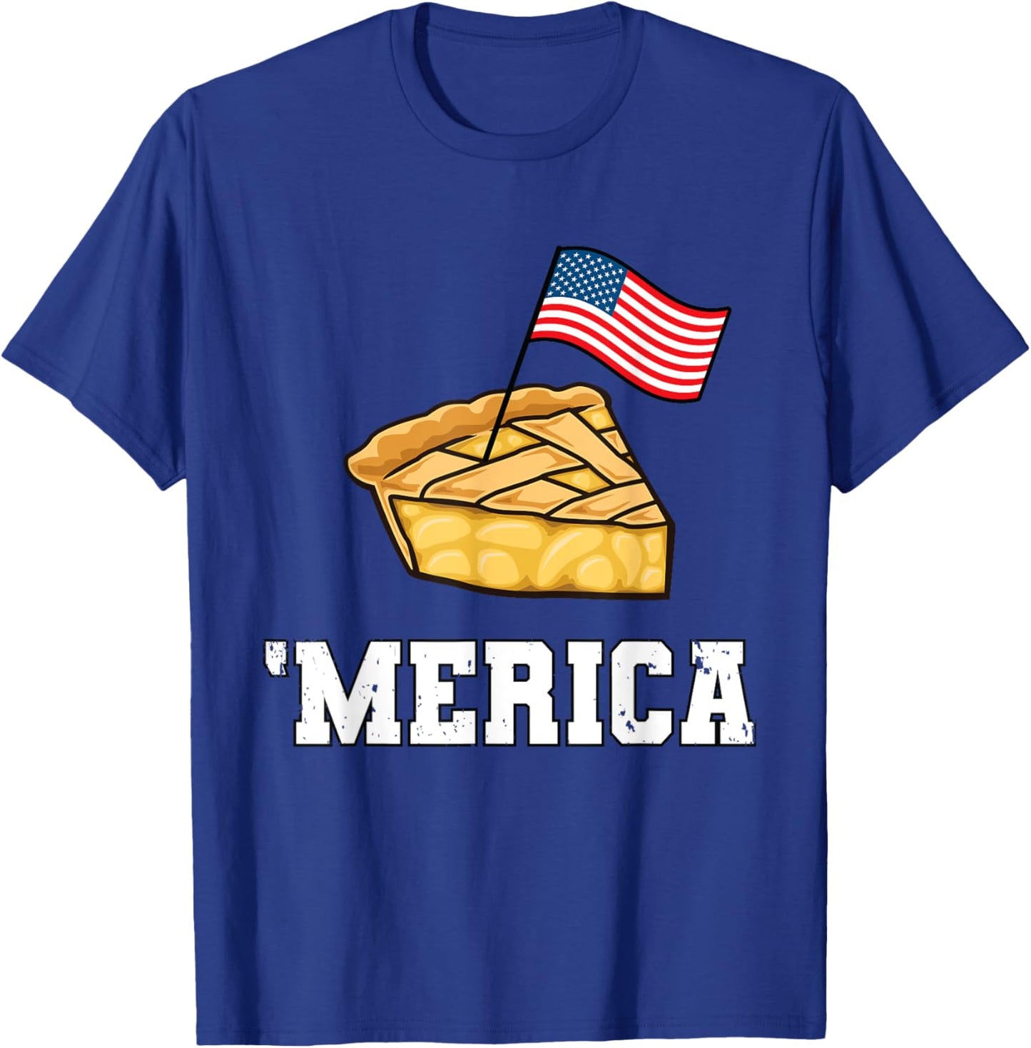 American Flag Shirt USA Apple Pie Merica 4th of July T-Shirt - T-Shirt | Royal