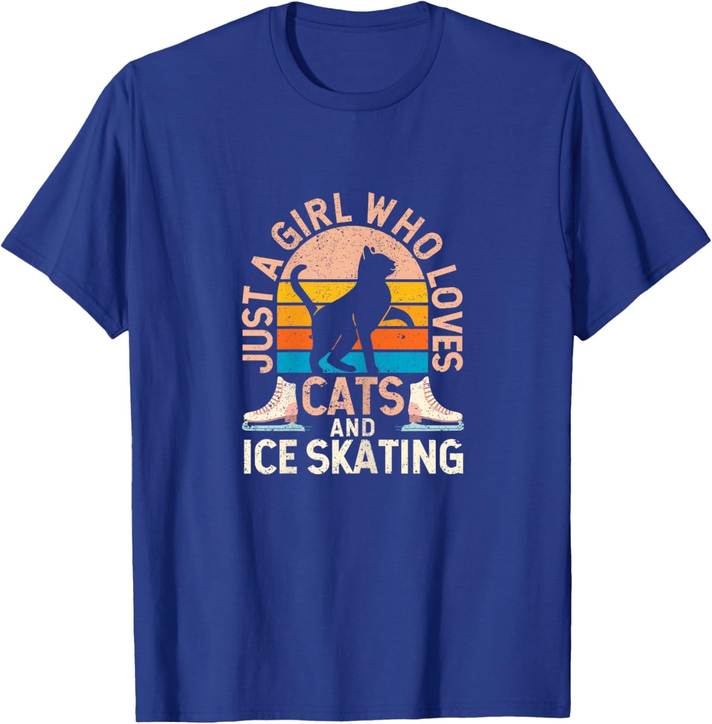 Figure Skater Cat Just A Girl Who Loves Cats And Ice Skating T-Shirt - T-Shirt | Royal