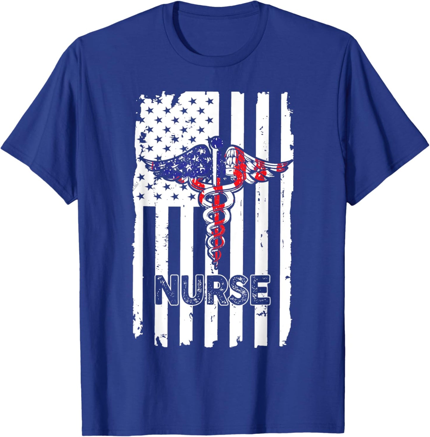Nurse 365 Nurse American US Flag T-Shirt - T-Shirt | Royal