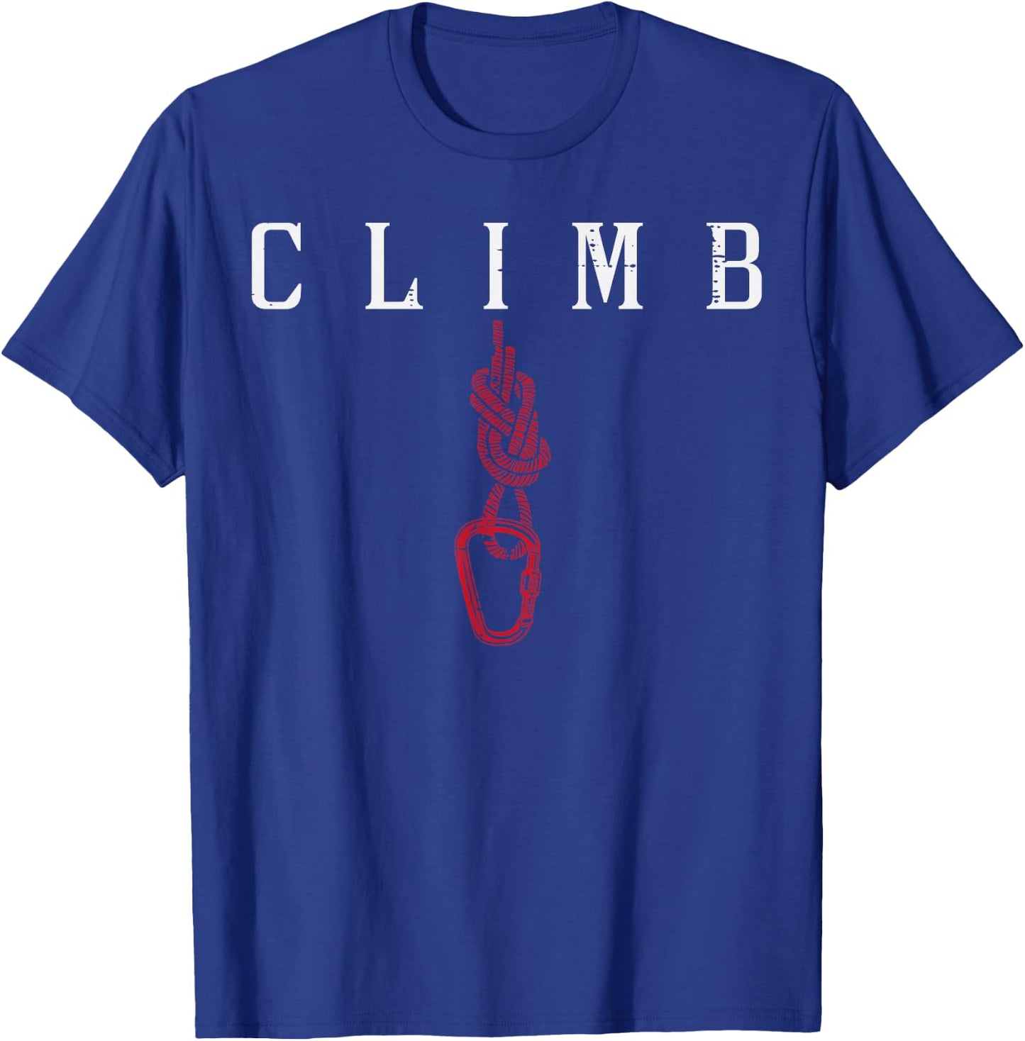 Climb Rope Carabiner Rock Climbing Climber Men Women Kids T-Shirt - T-Shirt | Royal