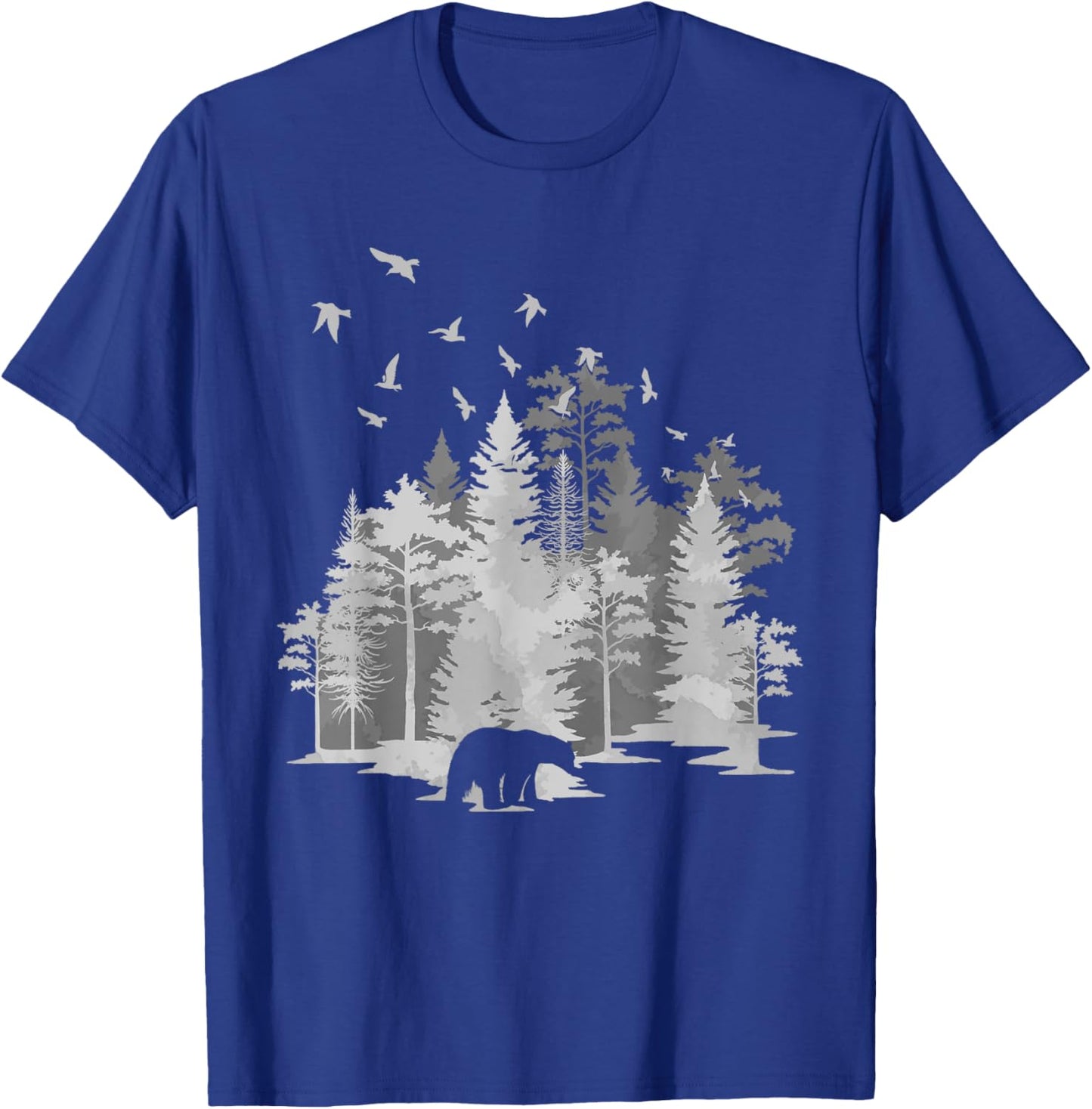 Mountains Birds Outdoors Animal Bear Nature Hiking Forest T-Shirt - T-Shirt | Royal