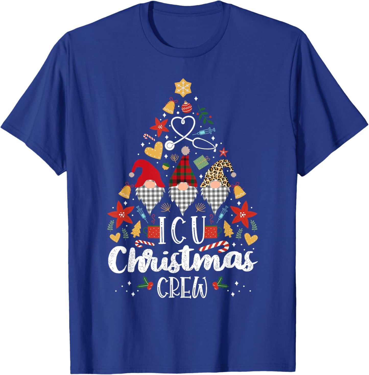 Christmas NICU Crew Nurse Doctor Tech Neonatal ICU Squad T-Shirt - T-Shirt | Royal