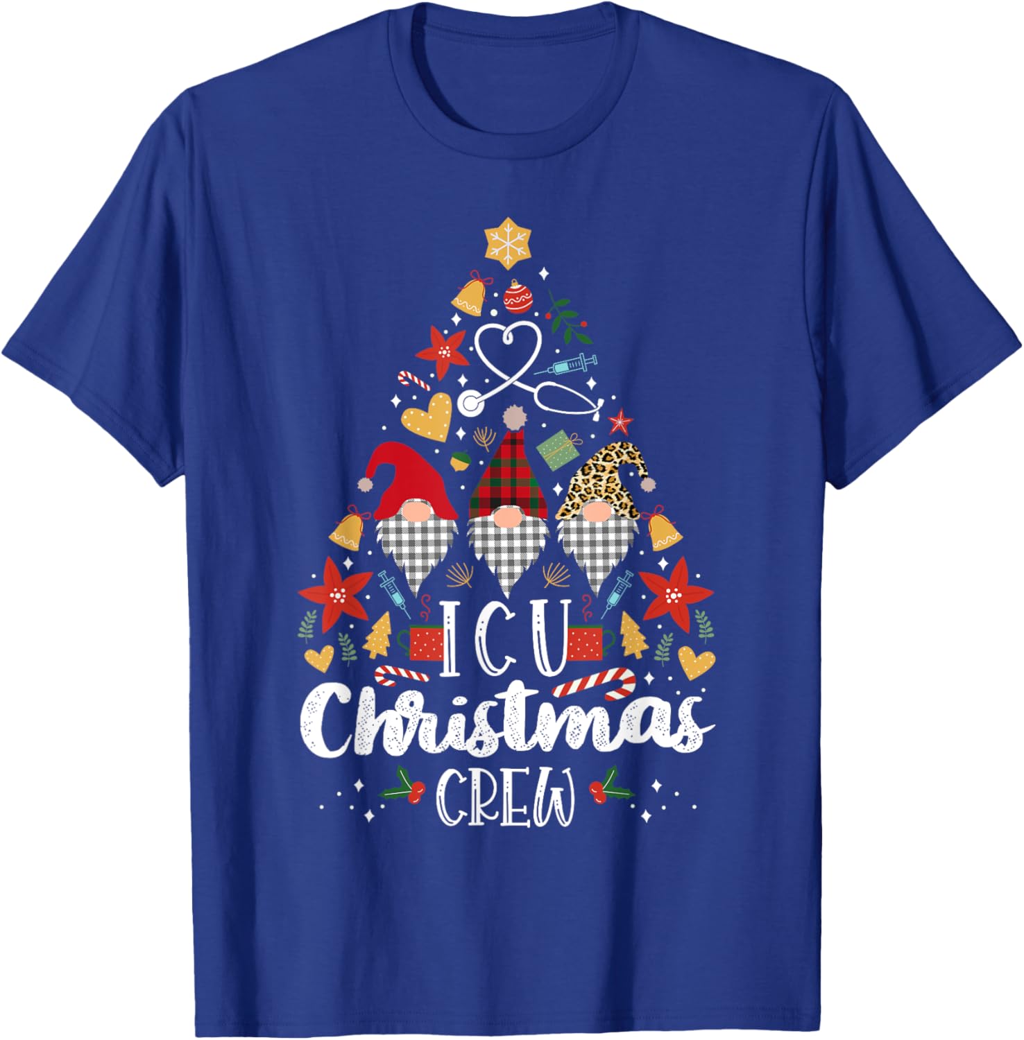 Christmas NICU Crew Nurse Doctor Tech Neonatal ICU Squad T-Shirt - T-Shirt | Royal