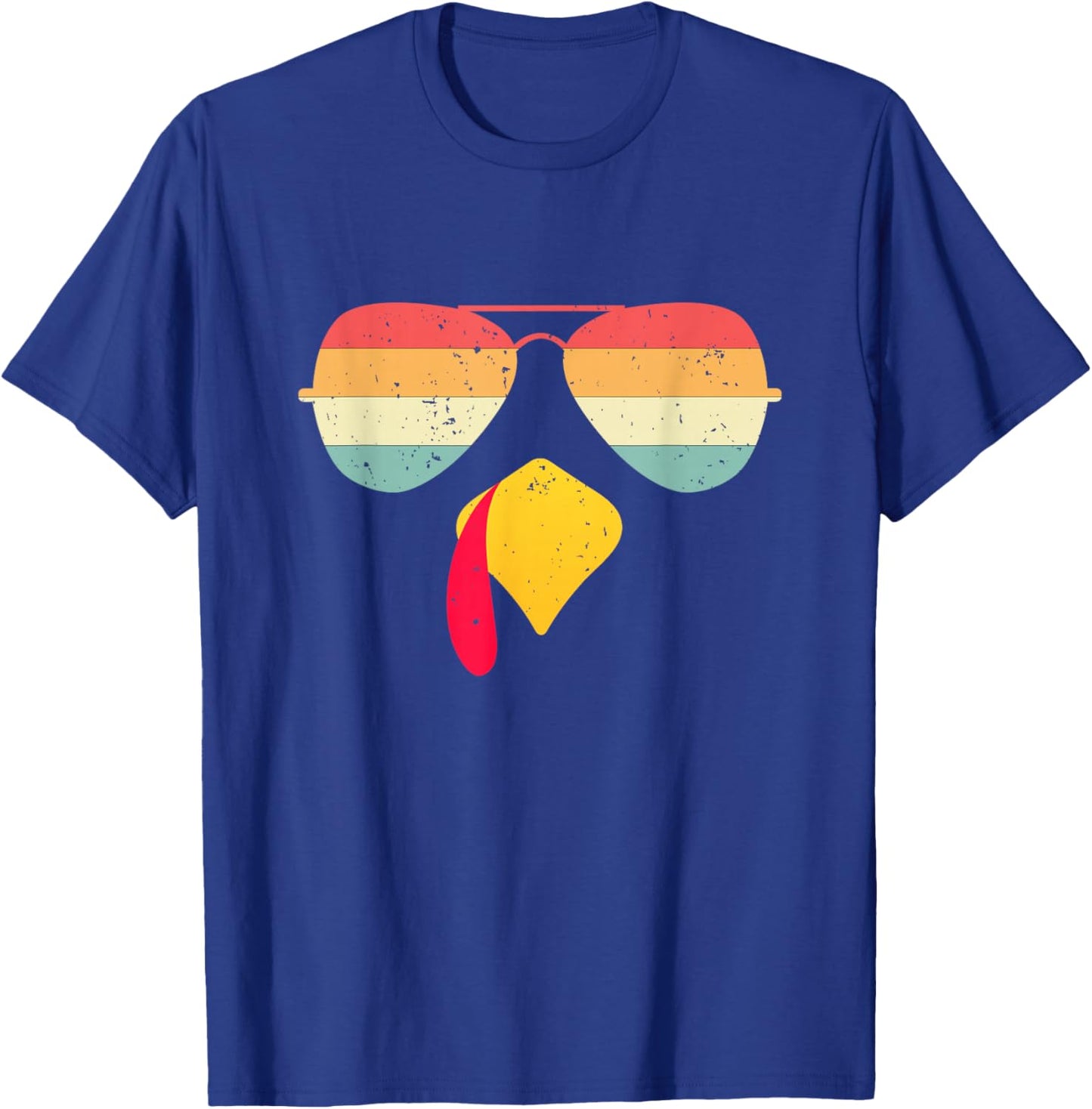 Cool Turkey Face With Sunglasses Funny Thanksgiving For Boys T-Shirt - T-Shirt | Royal