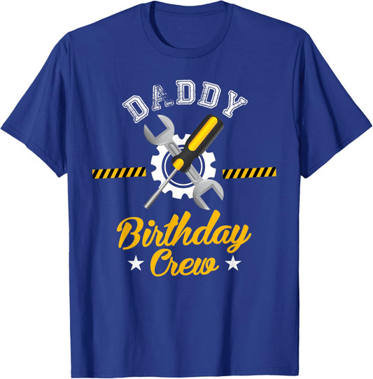 Daddy Birthday Crew Matching Family Mechanic Repairman Tool T-Shirt - T-Shirt | Royal