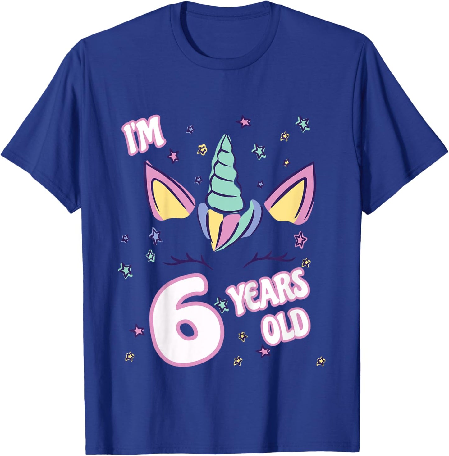 Unicorn 6th birthday i'm 6 years old girl unicorn design T-Shirt - T-Shirt | Royal