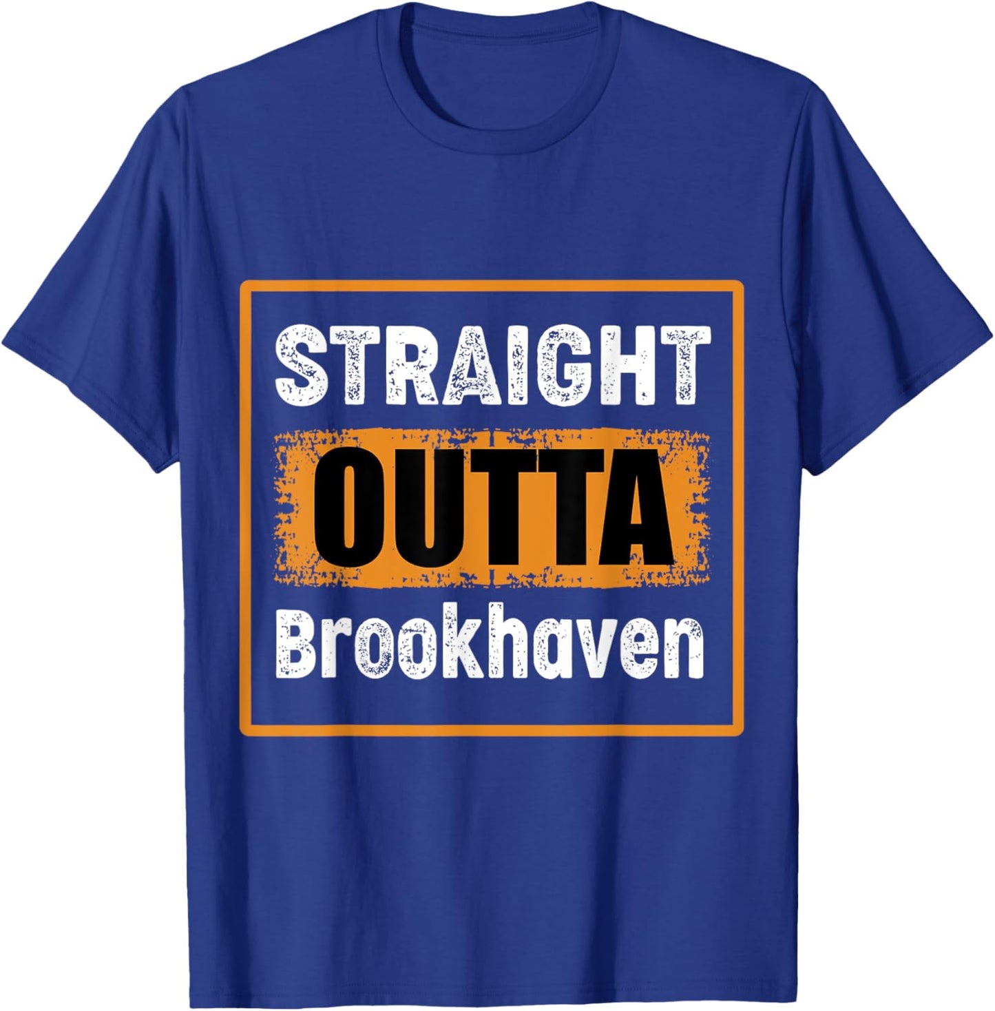 Straight Outta Brookhaven New York USA Distressed Vintage T-Shirt - T-Shirt | Royal