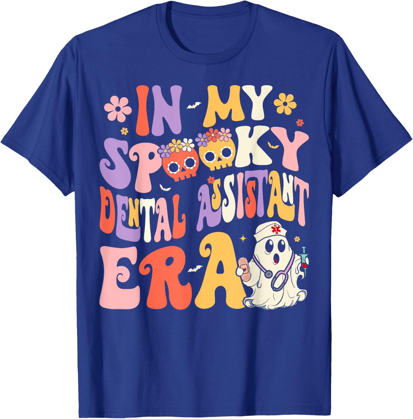 In My Spooky Dental Assistant Era Groovy Ghost Halloween T-Shirt - T-Shirt | Royal