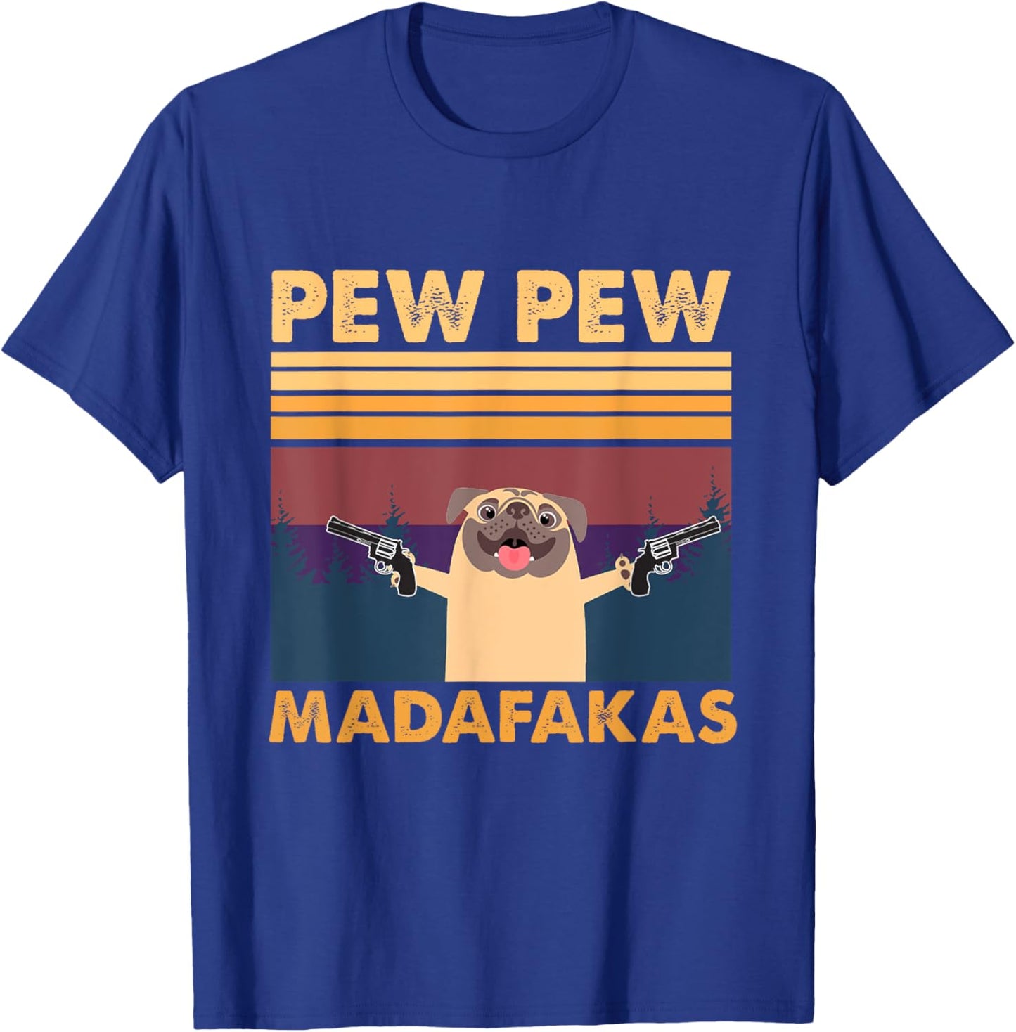 Vintage PewPew Mada-fakas Crazy Pew Pug T-Shirt - T-Shirt | Royal