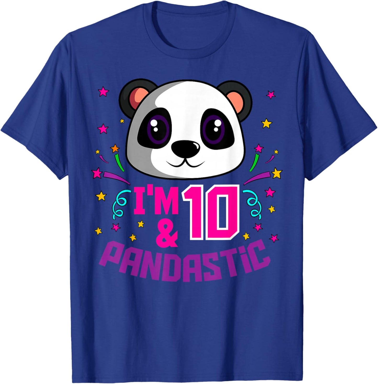 I'm 10 & Pandastic Birthday Party Panda Bday Celebration T-Shirt - T-Shirt | Royal