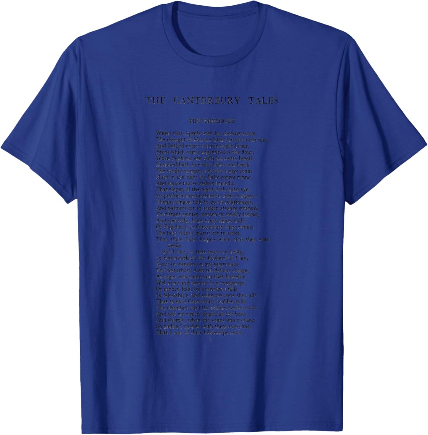 The Canterbury Tales Geoffrey Chaucer First Page T-Shirt - T-Shirt | Royal